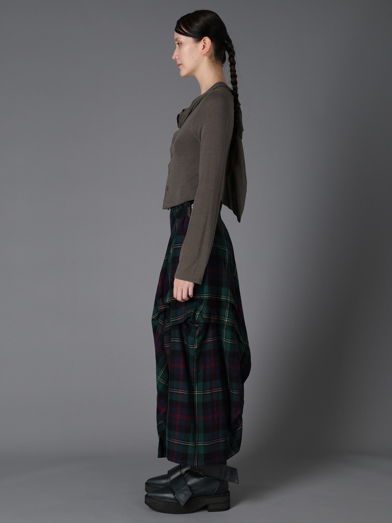 GAUZE STRETCH JERSEY DRAPED CARDIGAN