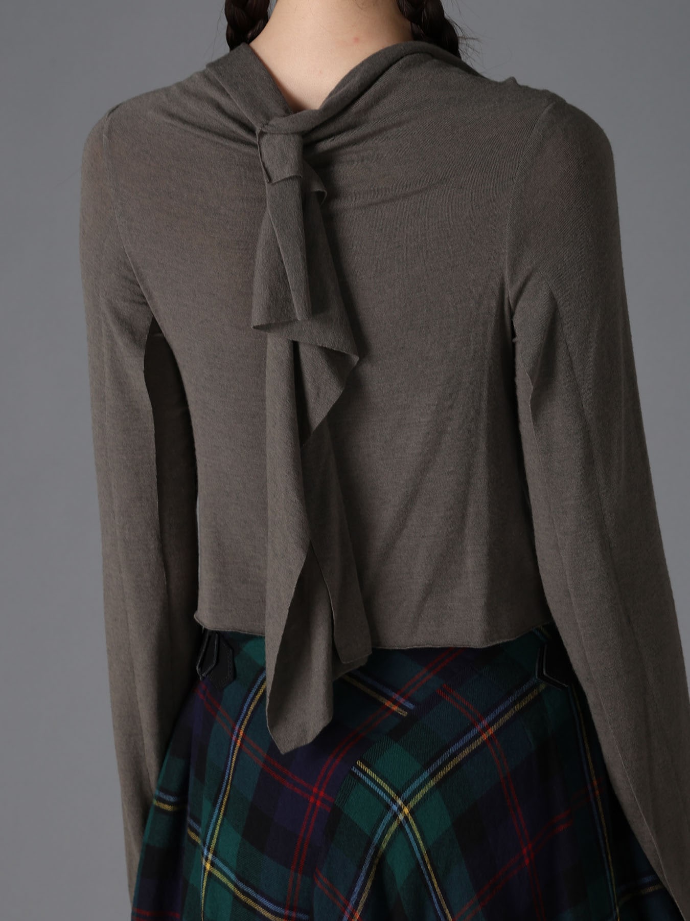 GAUZE STRETCH JERSEY DRAPED CARDIGAN