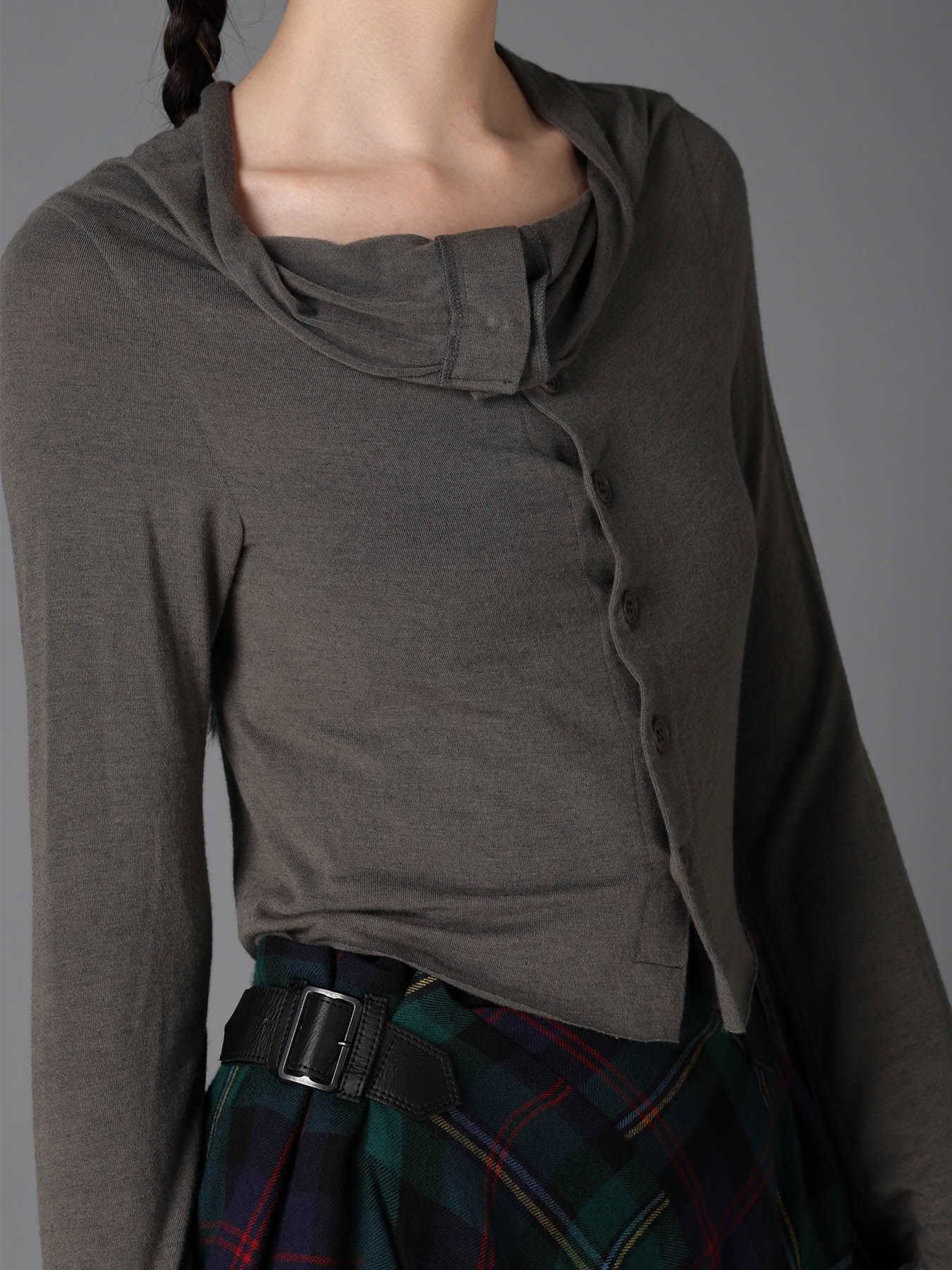 GAUZE STRETCH JERSEY DRAPED CARDIGAN