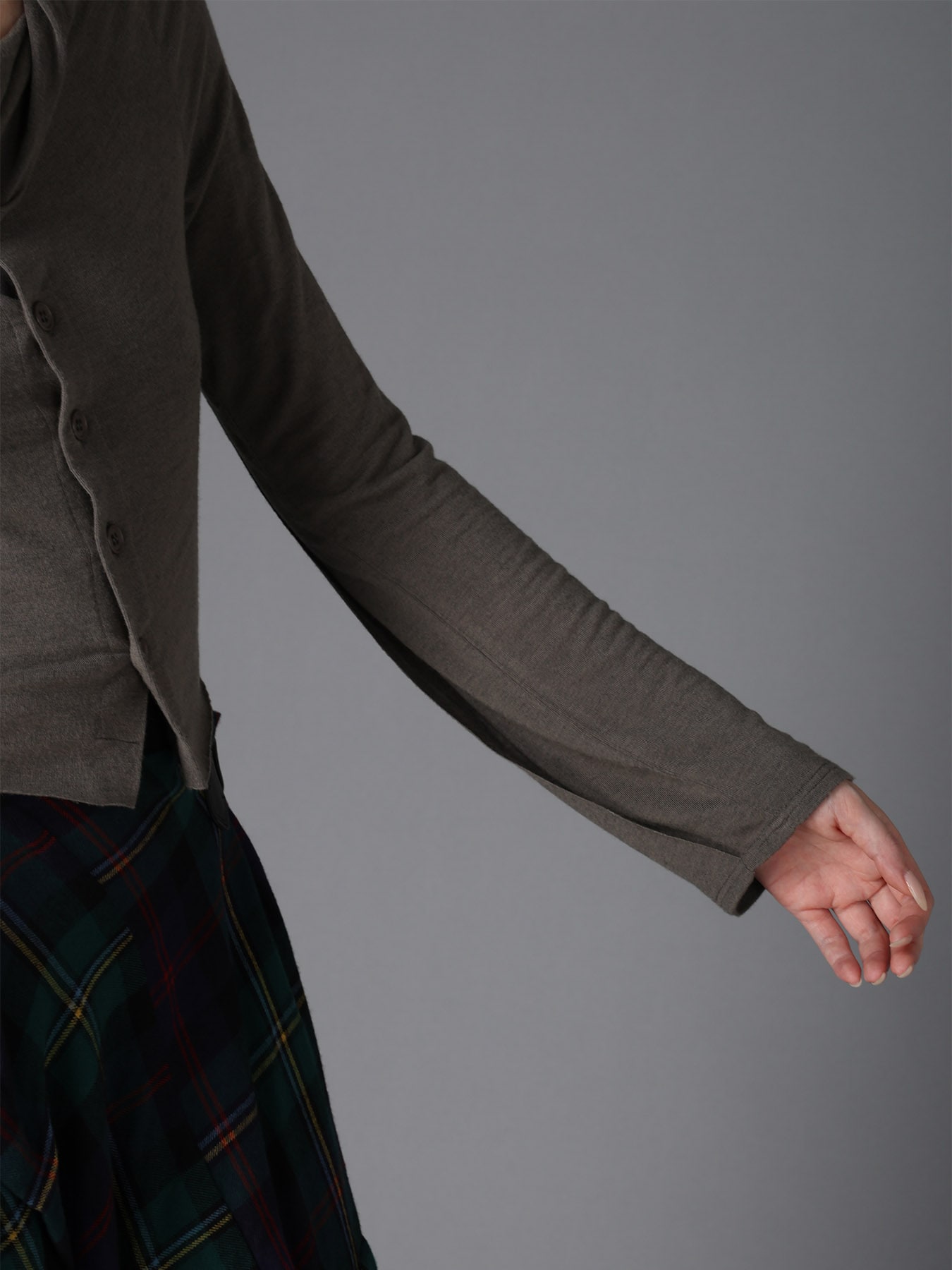 GAUZE STRETCH JERSEY DRAPED CARDIGAN
