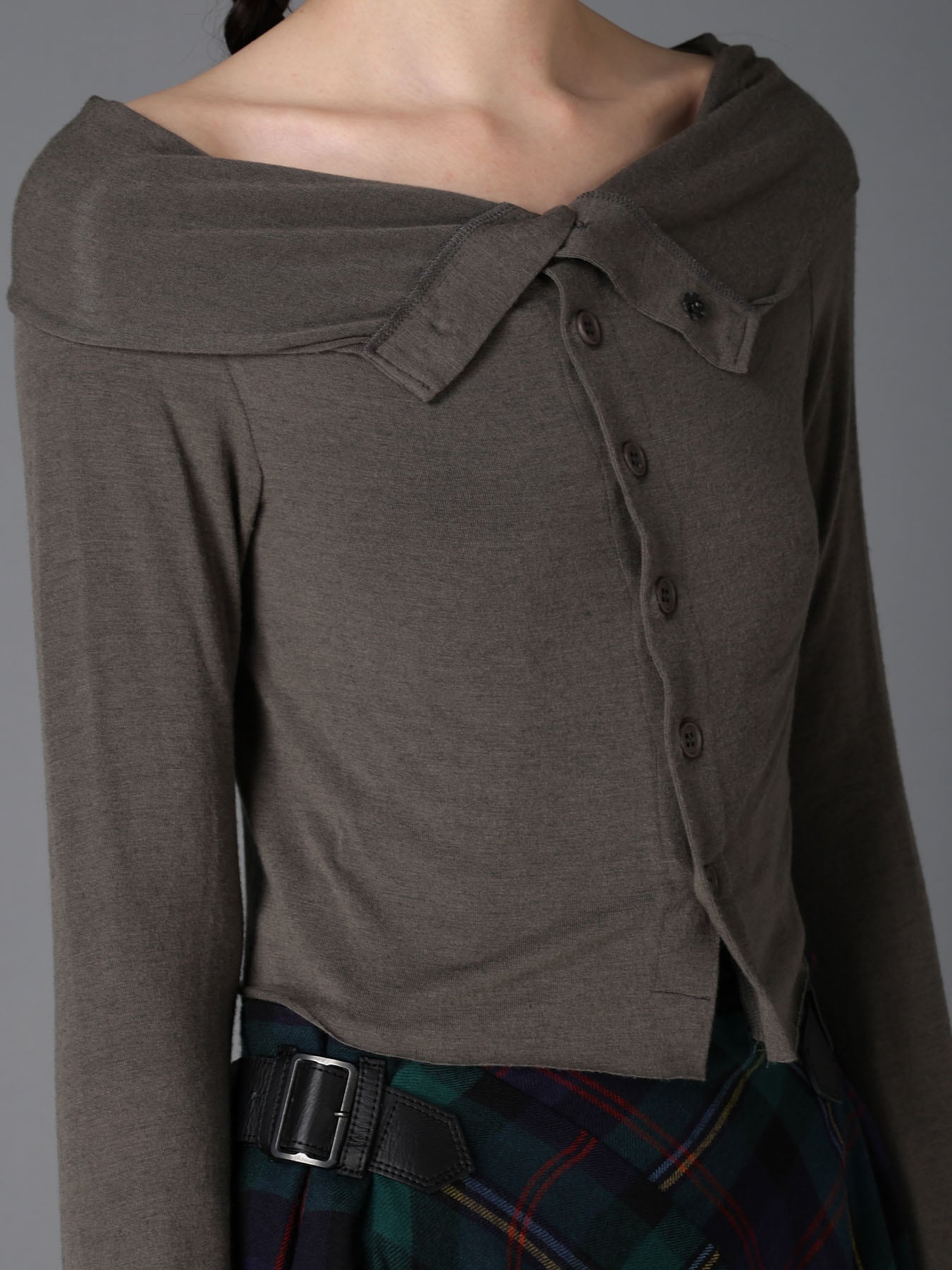 GAUZE STRETCH JERSEY DRAPED CARDIGAN