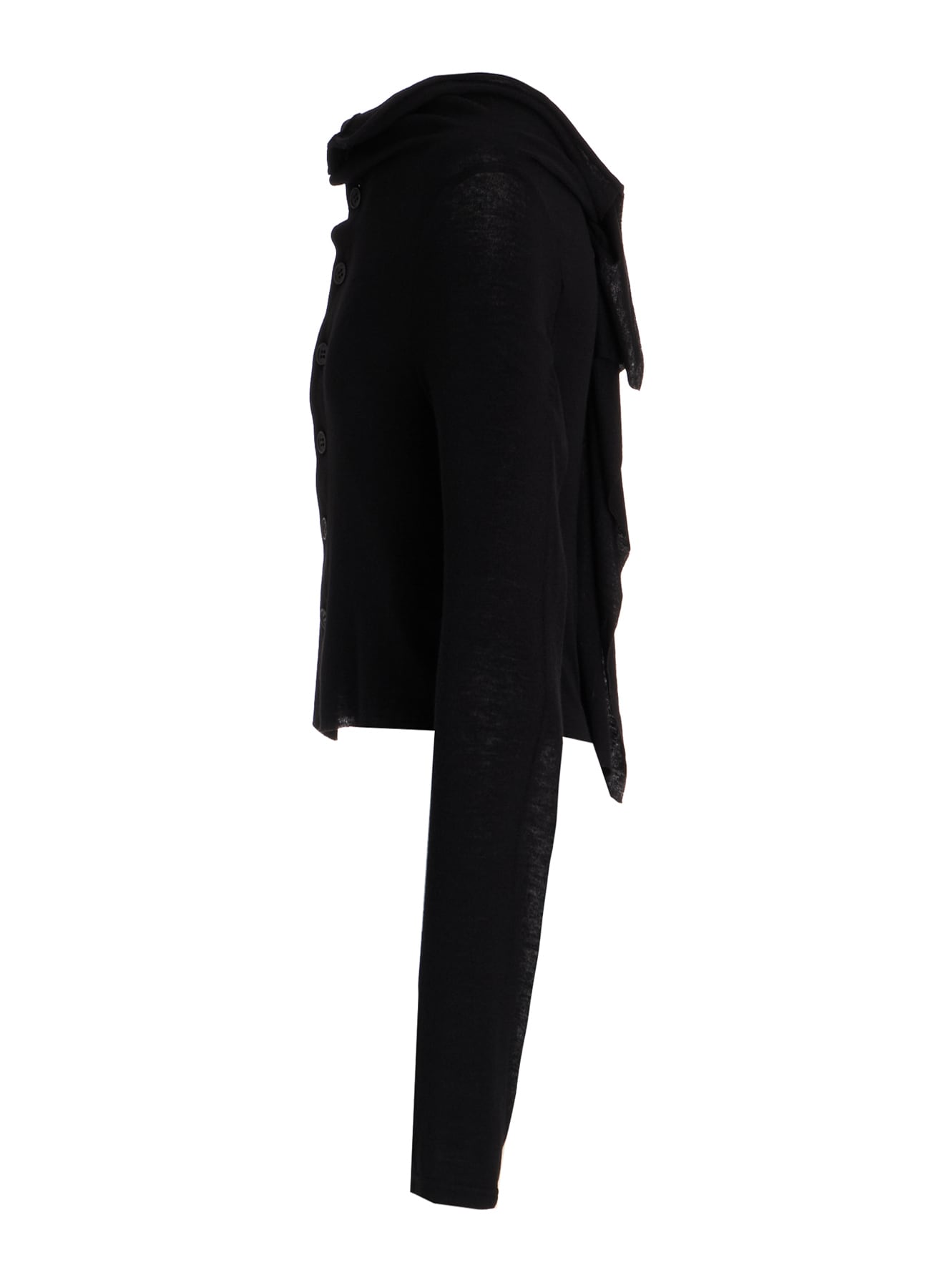 GAUZE STRETCH JERSEY DRAPED CARDIGAN