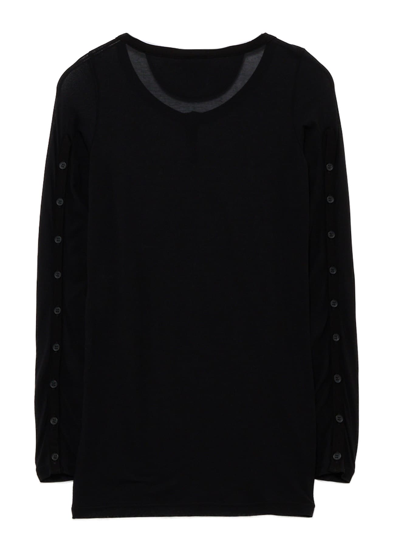 HIGH TWIST JERSEY KEY NECK BUTTON SLIT