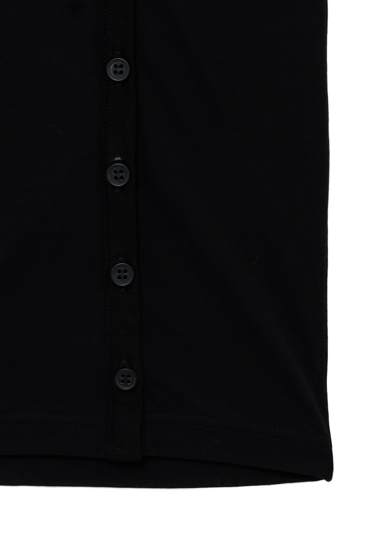 HIGH TWIST JERSEY KEY NECK BUTTON SLIT