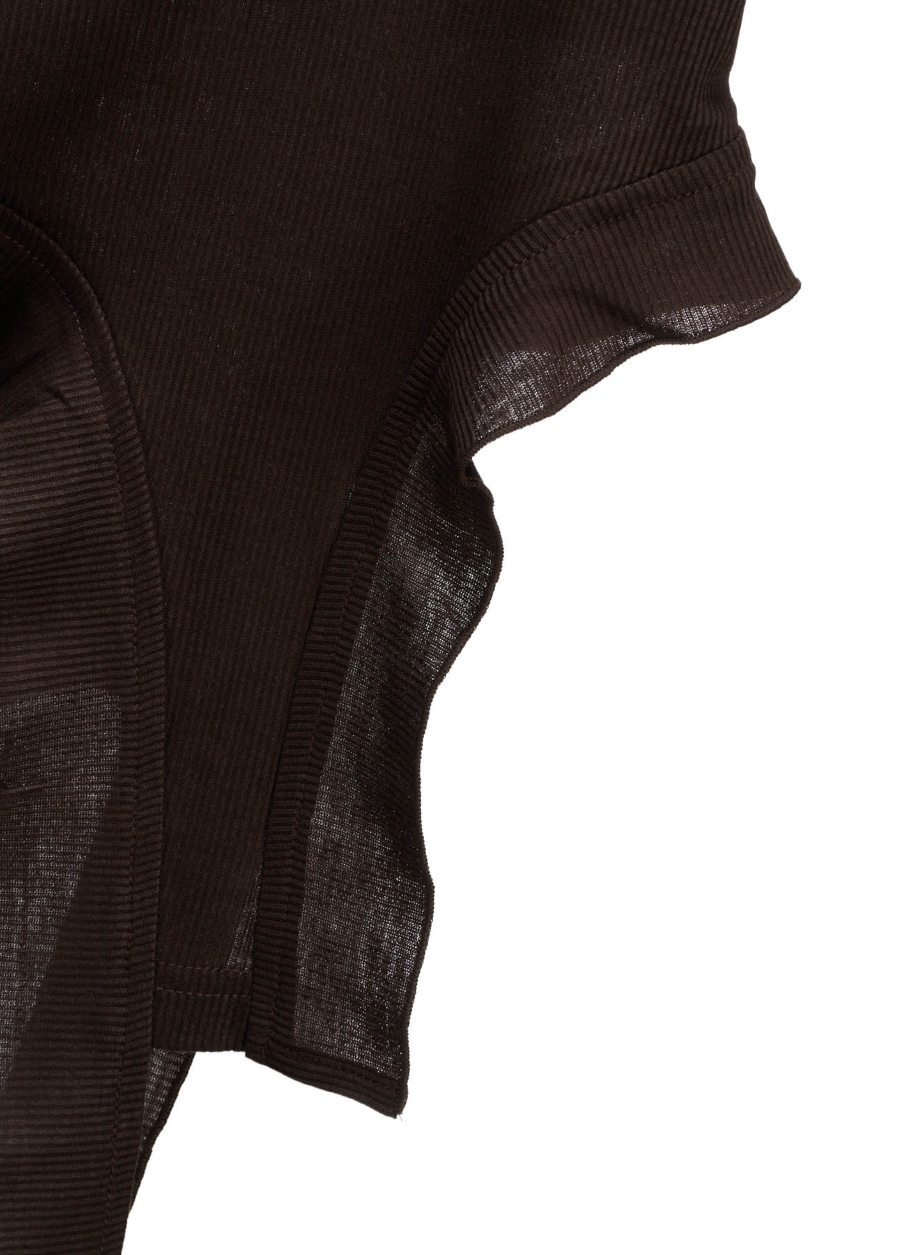 LYOCELL / COTTON RIB HEM DESIGN LONG T-SHIRT