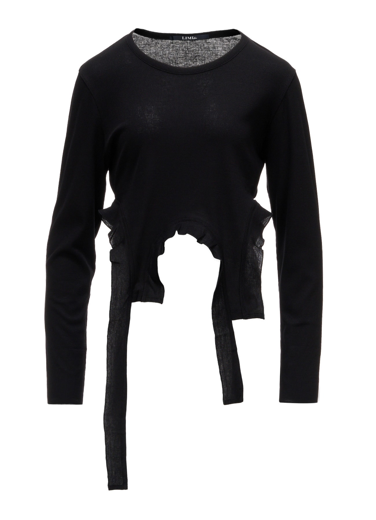 LYOCELL / COTTON RIB HEM DESIGN LONG T-SHIRT