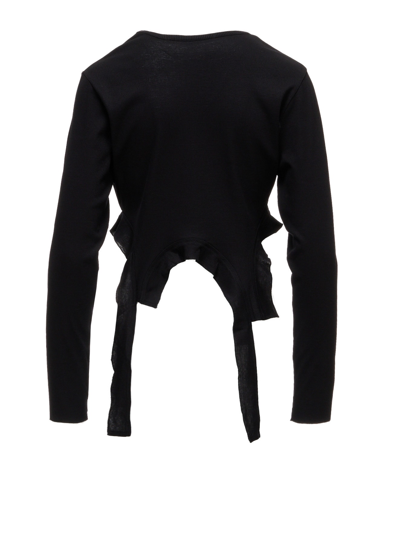 LYOCELL / COTTON RIB HEM DESIGN LONG T-SHIRT