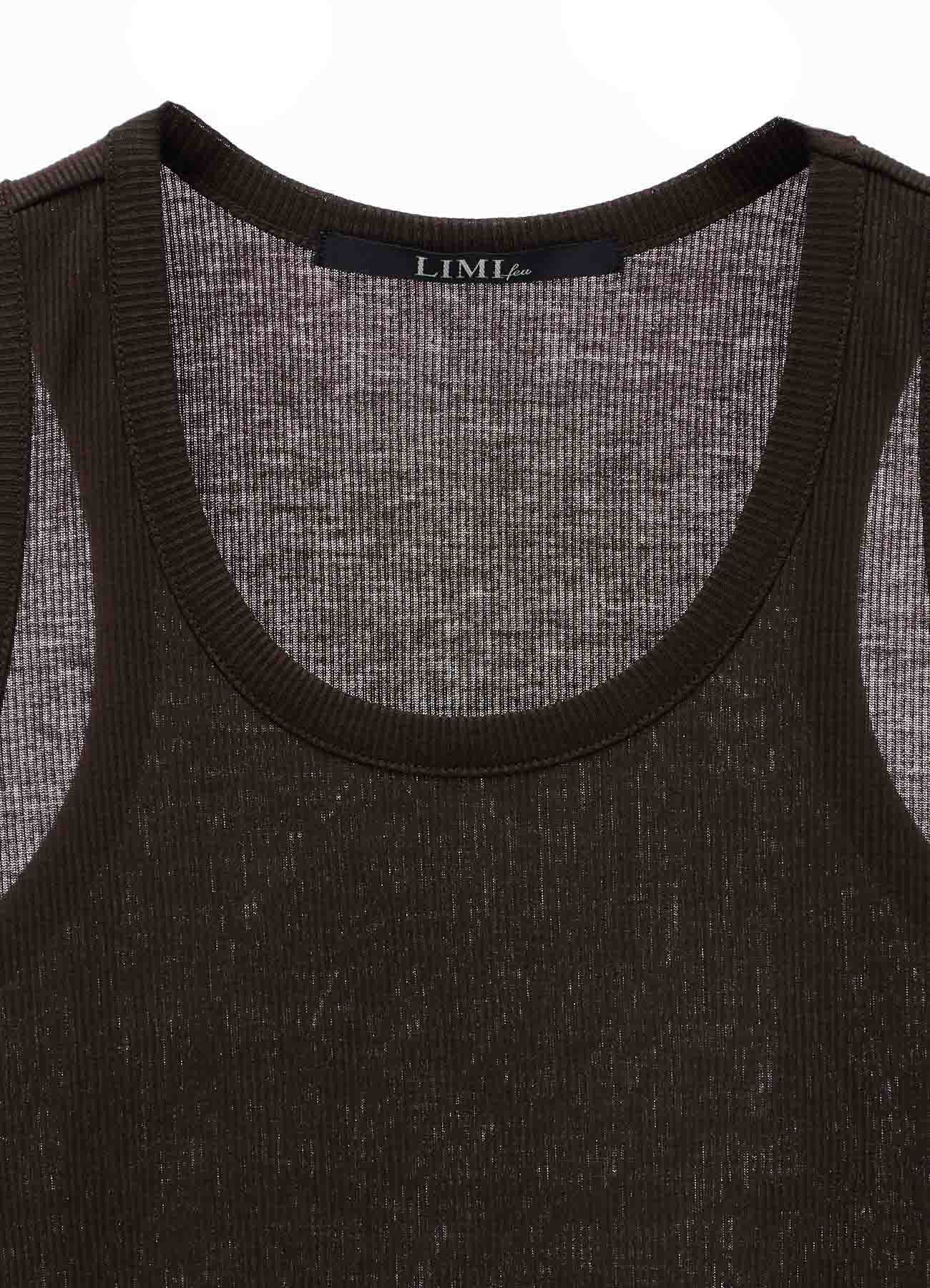 LYOCELL / COTTON RIB HEM DESIGN TANK TOP