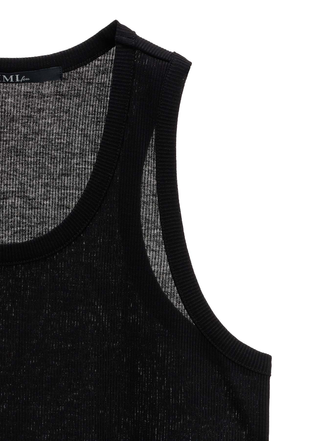 LYOCELL / COTTON RIB HEM DESIGN TANK TOP