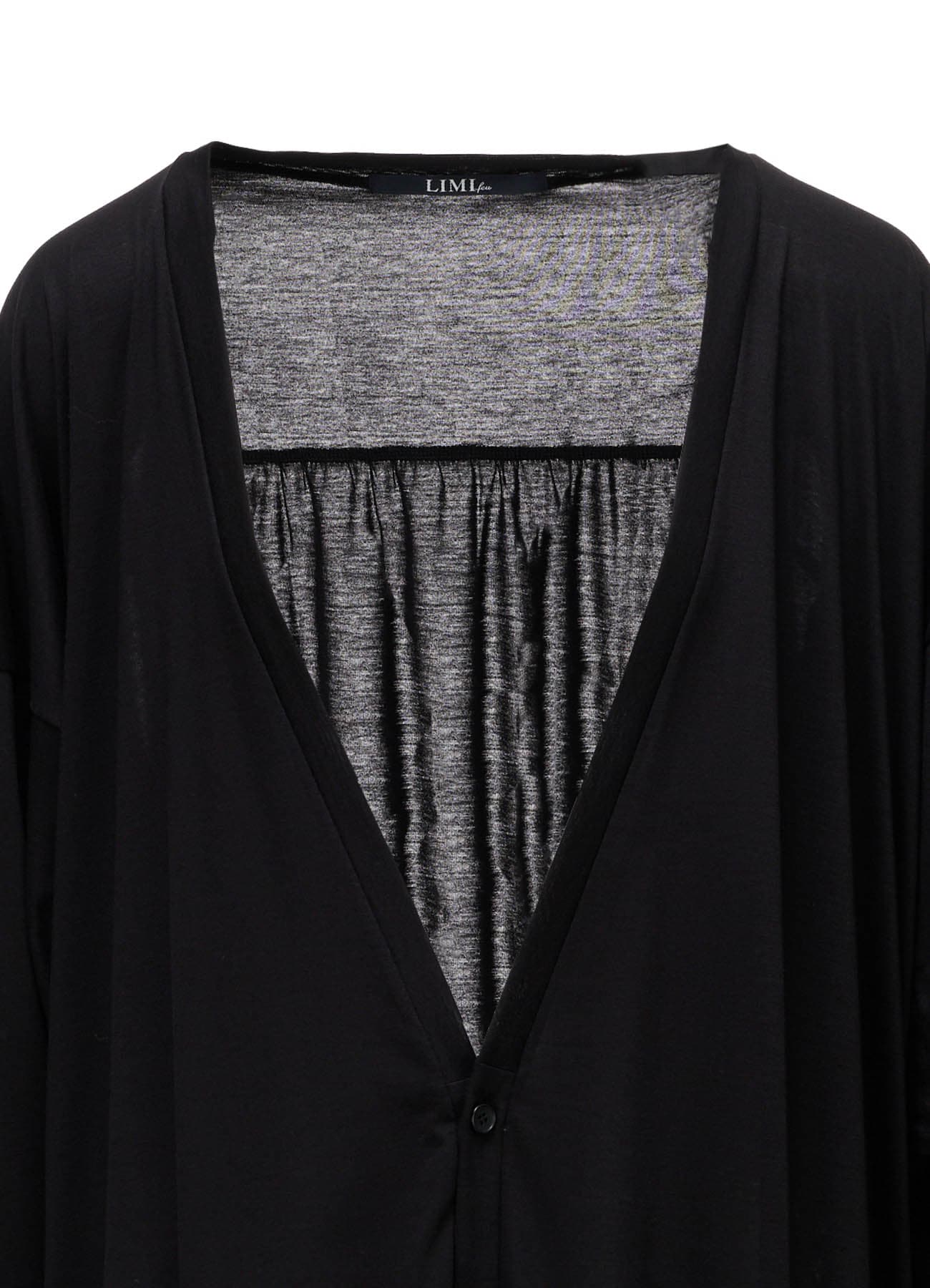 CELLULOSE/C JERSEY DROP-SHOULDER CARDIGAN(S Black): LIMI feu｜THE