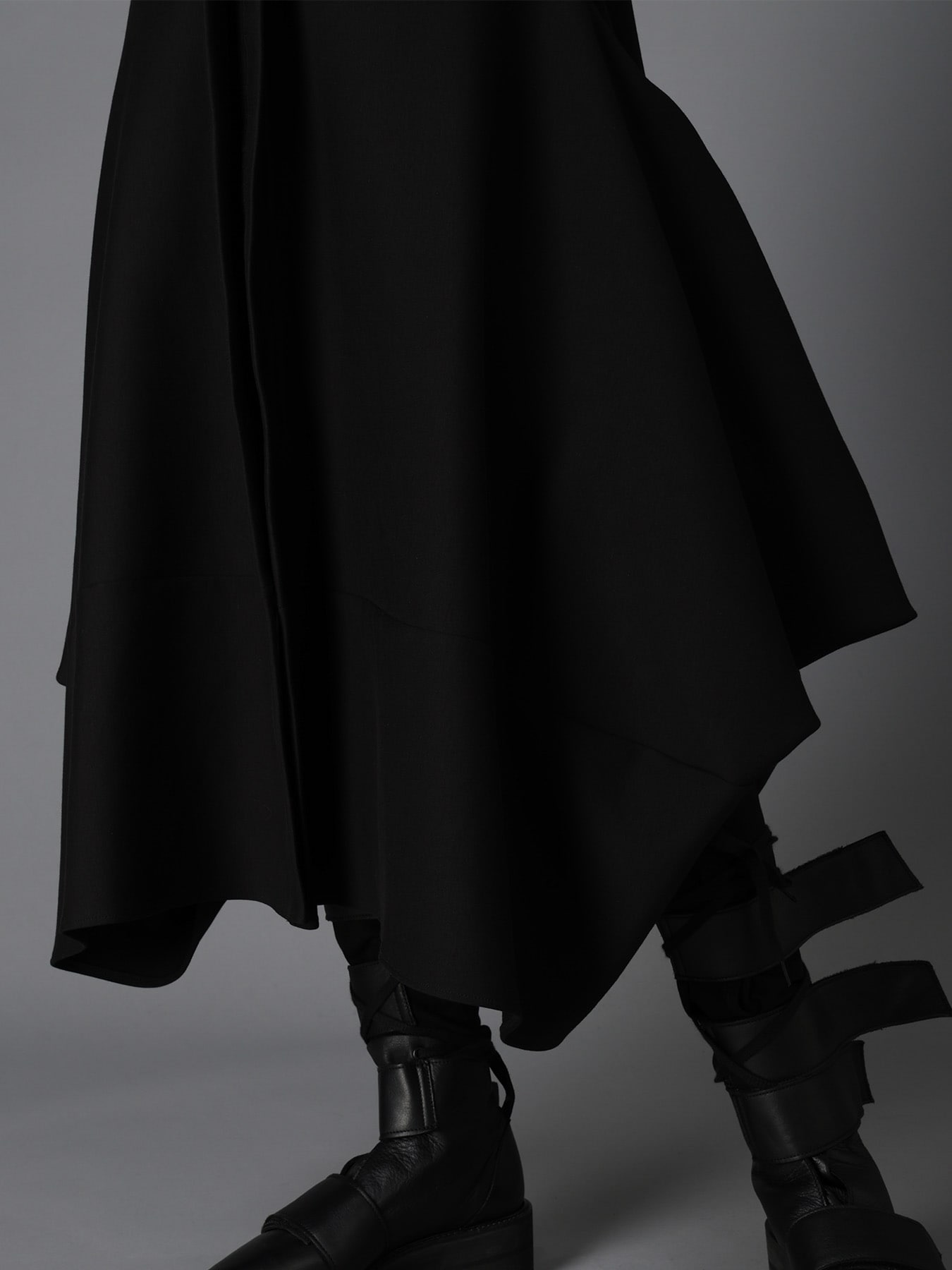 DOUBLE FACE JERSEY DRAPED LONG COAT