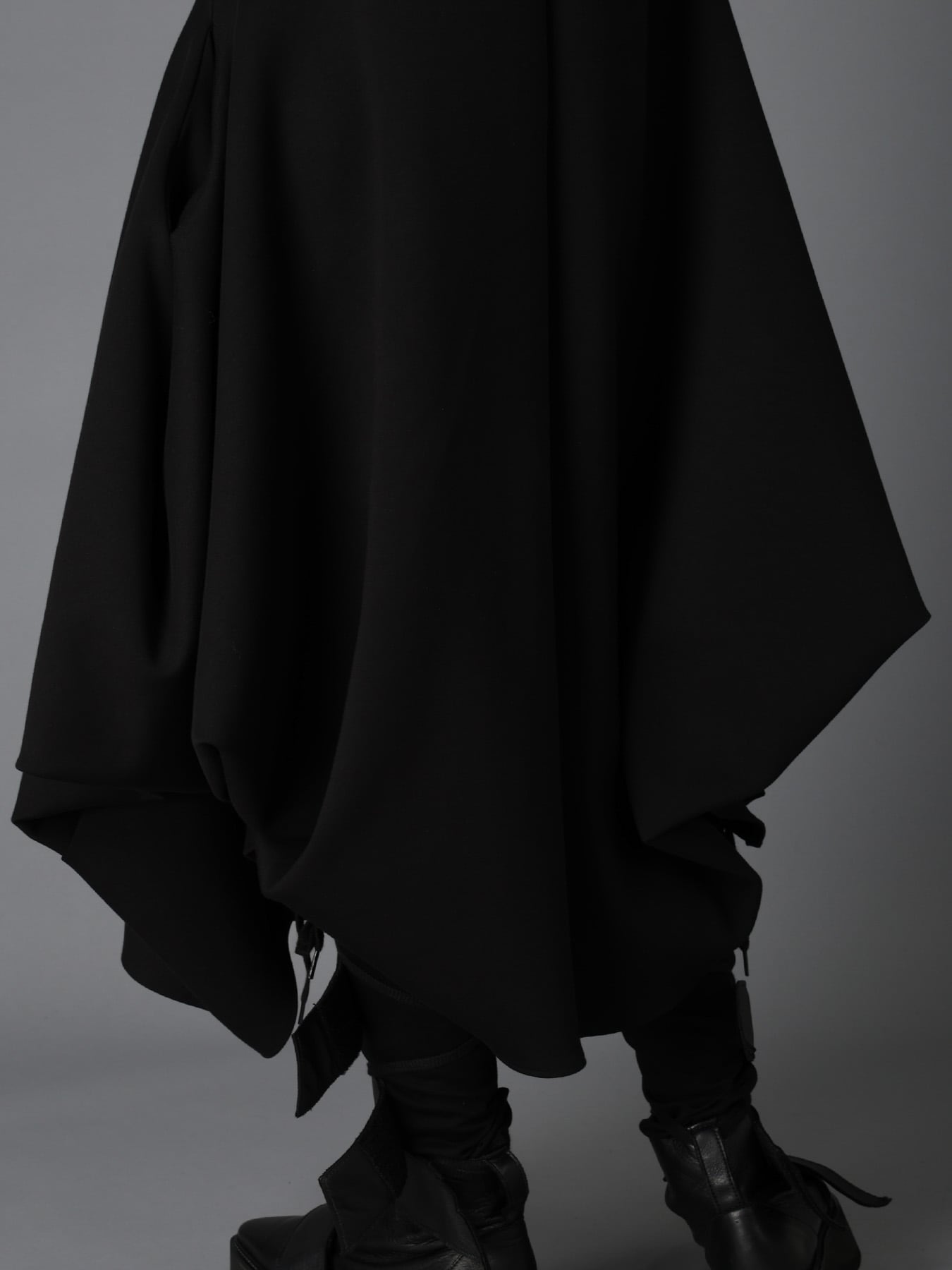 DOUBLE FACE JERSEY DRAPED LONG COAT