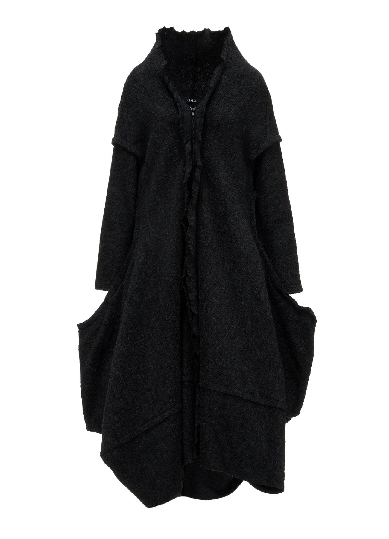 W/PE SHEEP PILE DRAPED LONG COAT(S Charcoal): LIMI feu｜THE SHOP