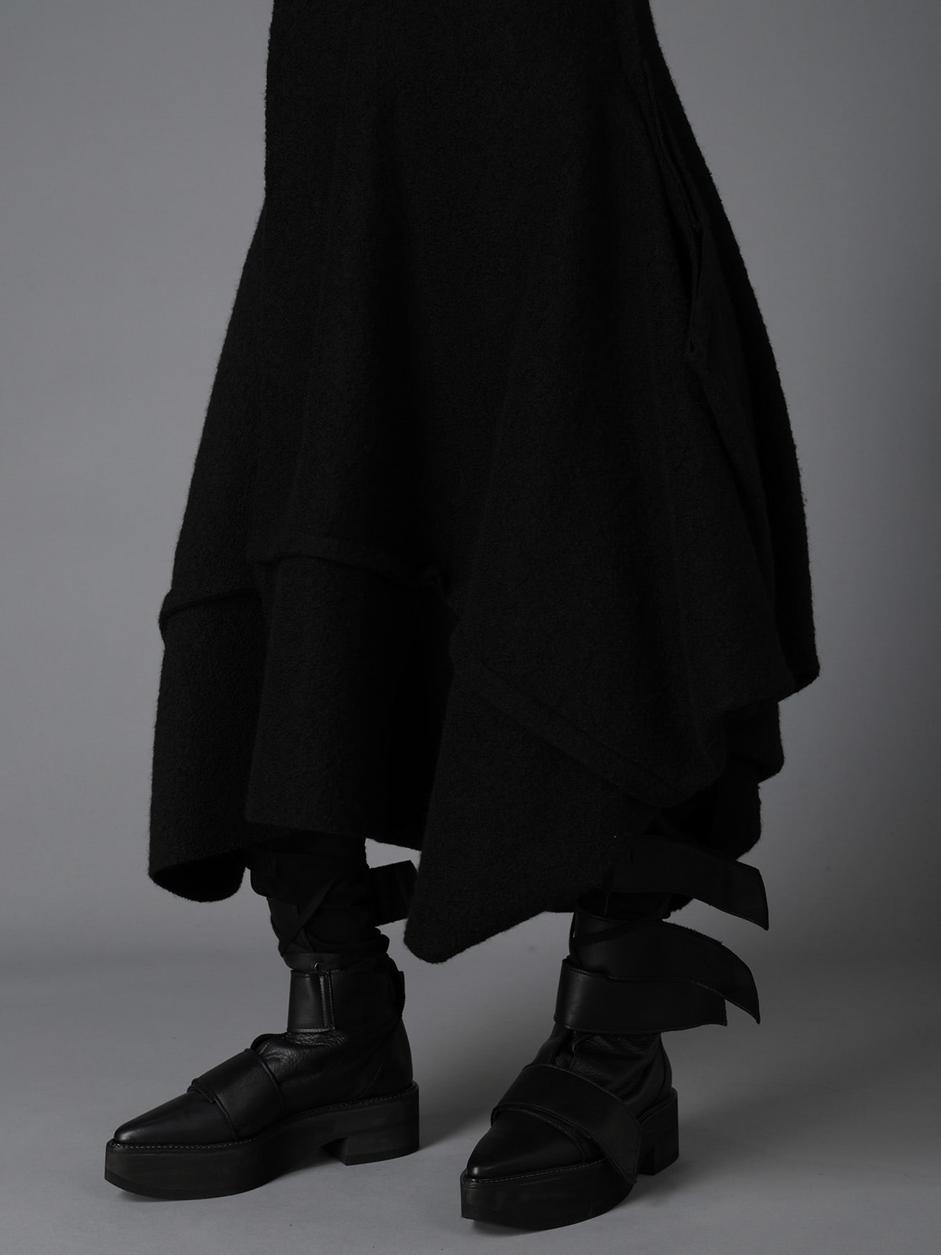 W/PE SHEEP PILE DRAPED LONG COAT