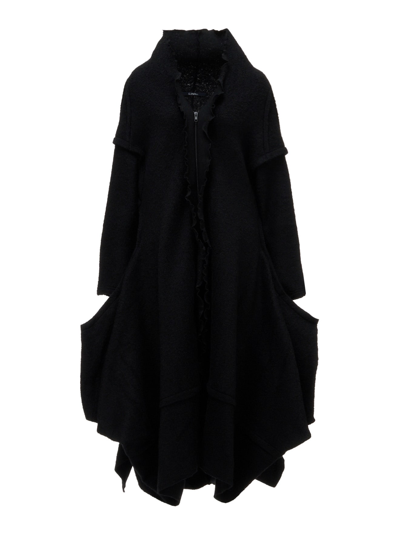W/PE SHEEP PILE DRAPED LONG COAT