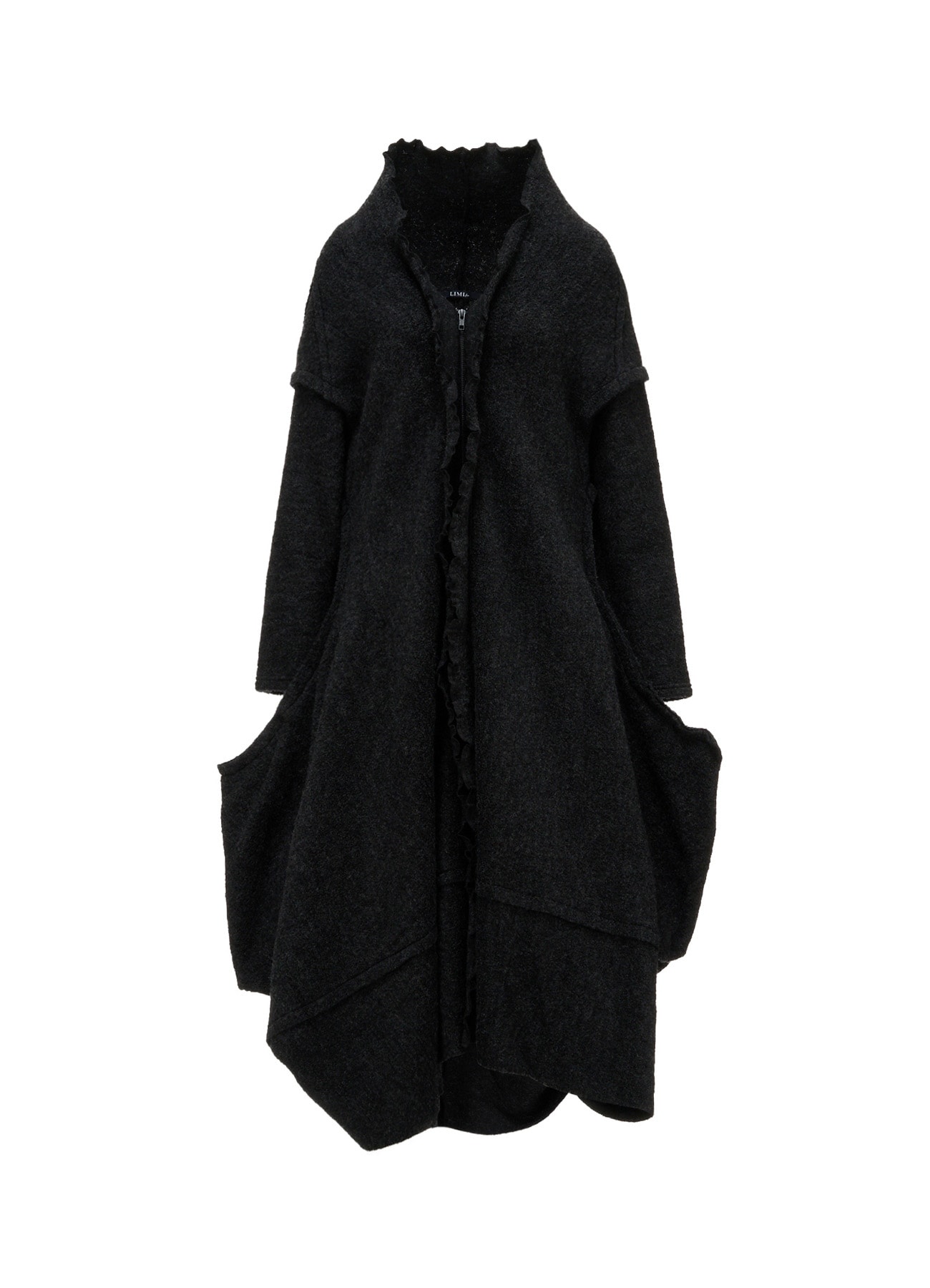 W/PE SHEEP PILE DRAPED LONG COAT