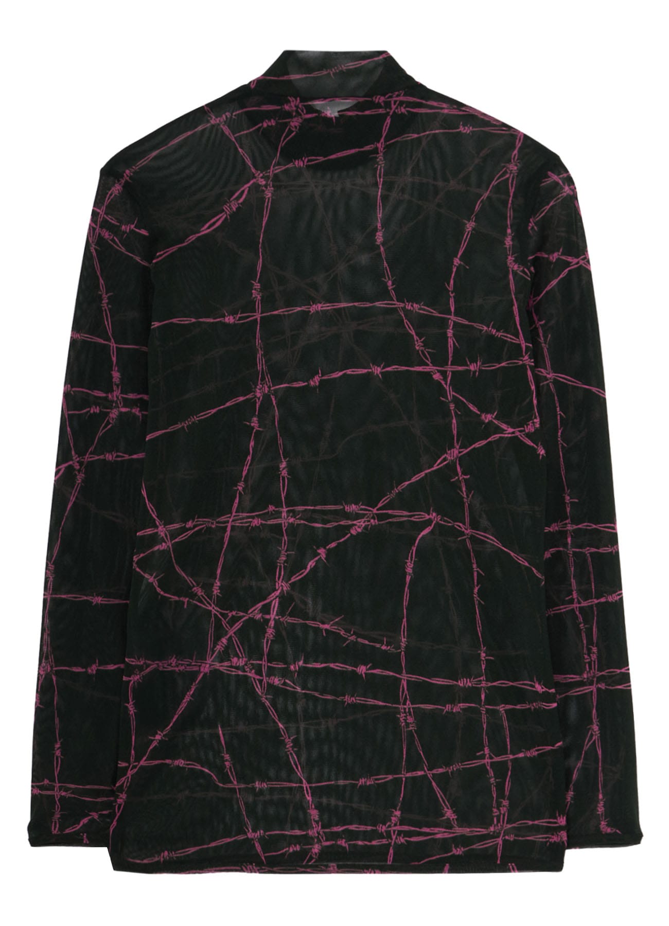 BARBED WIRE PRINT TURTLE NECK T