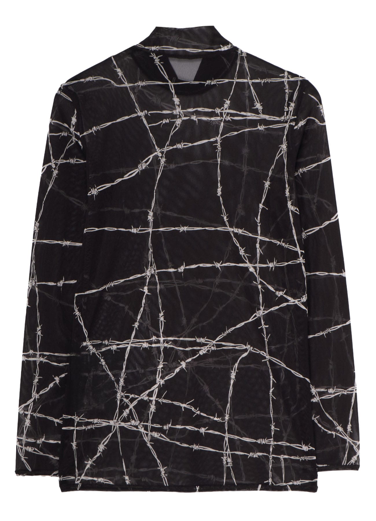 BARBED WIRE PRINT TURTLE NECK T