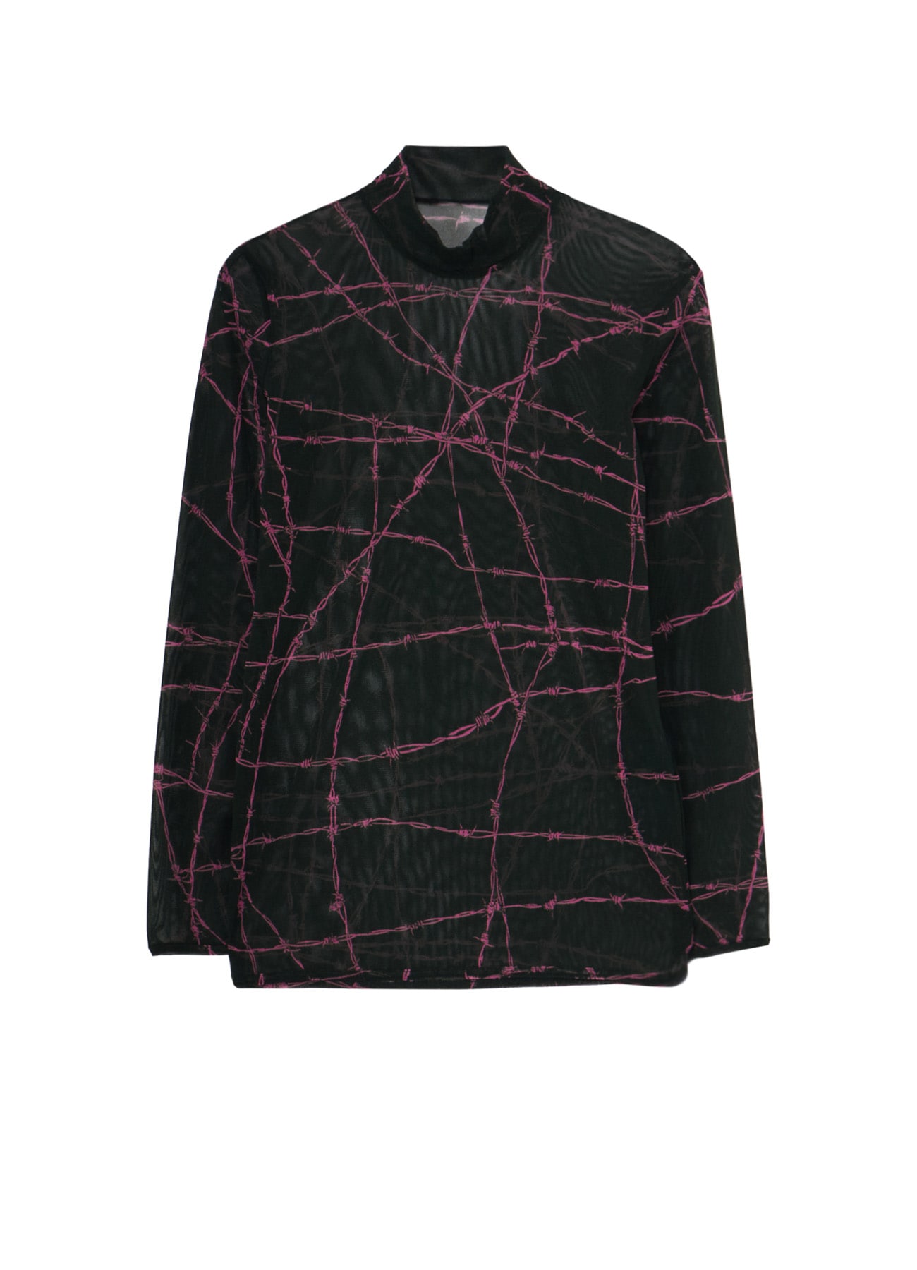 BARBED WIRE PRINT TURTLE NECK T