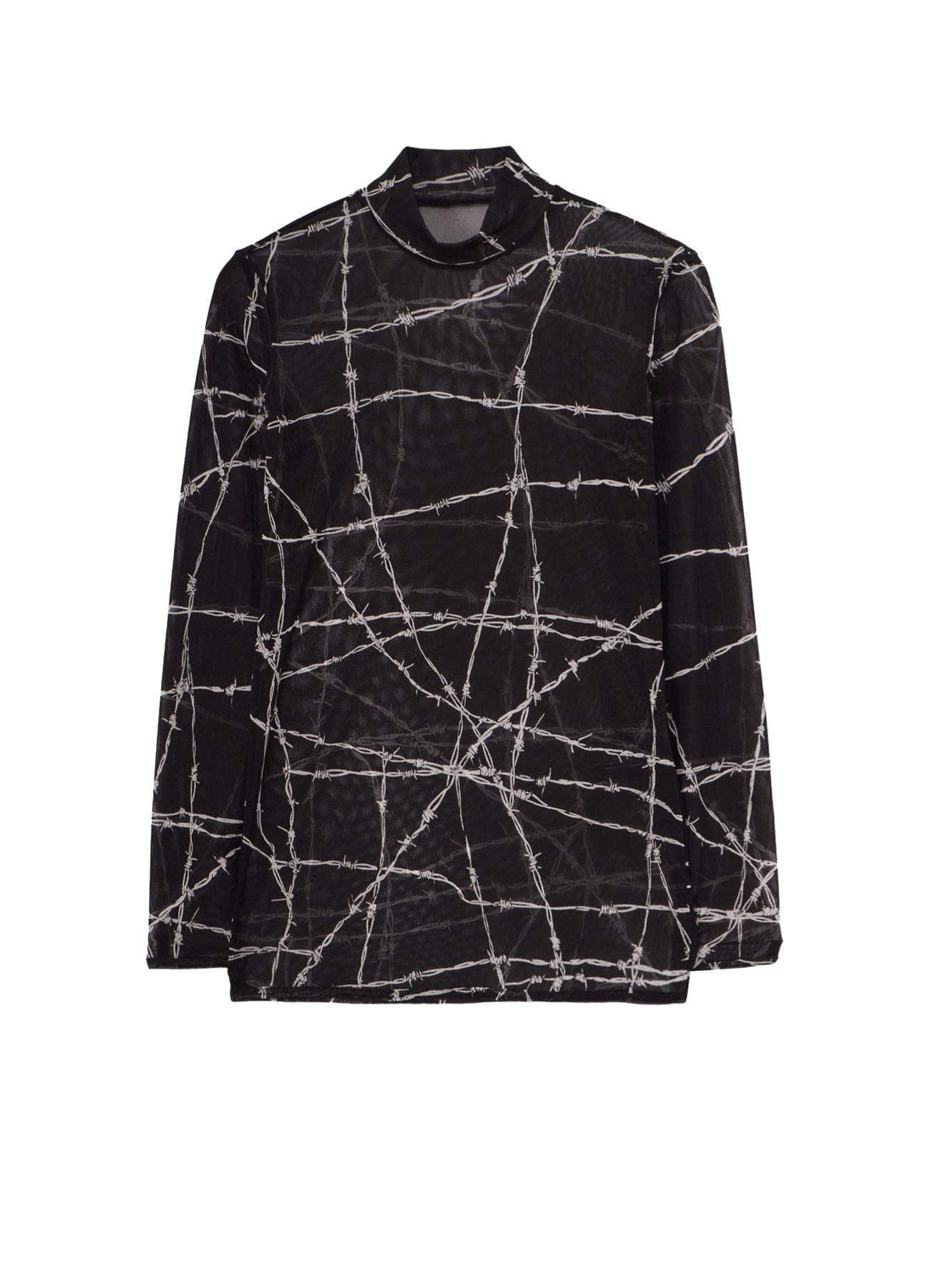 BARBED WIRE PRINT TURTLE NECK T