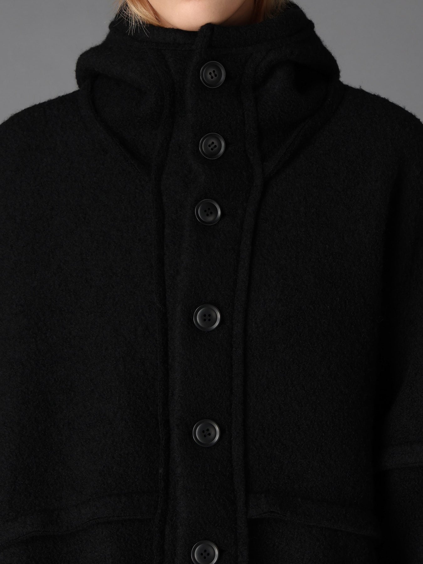 W/PE SHEEP PILE OUT SEAM DESIGN JACKET(S Black): LIMI feu｜THE