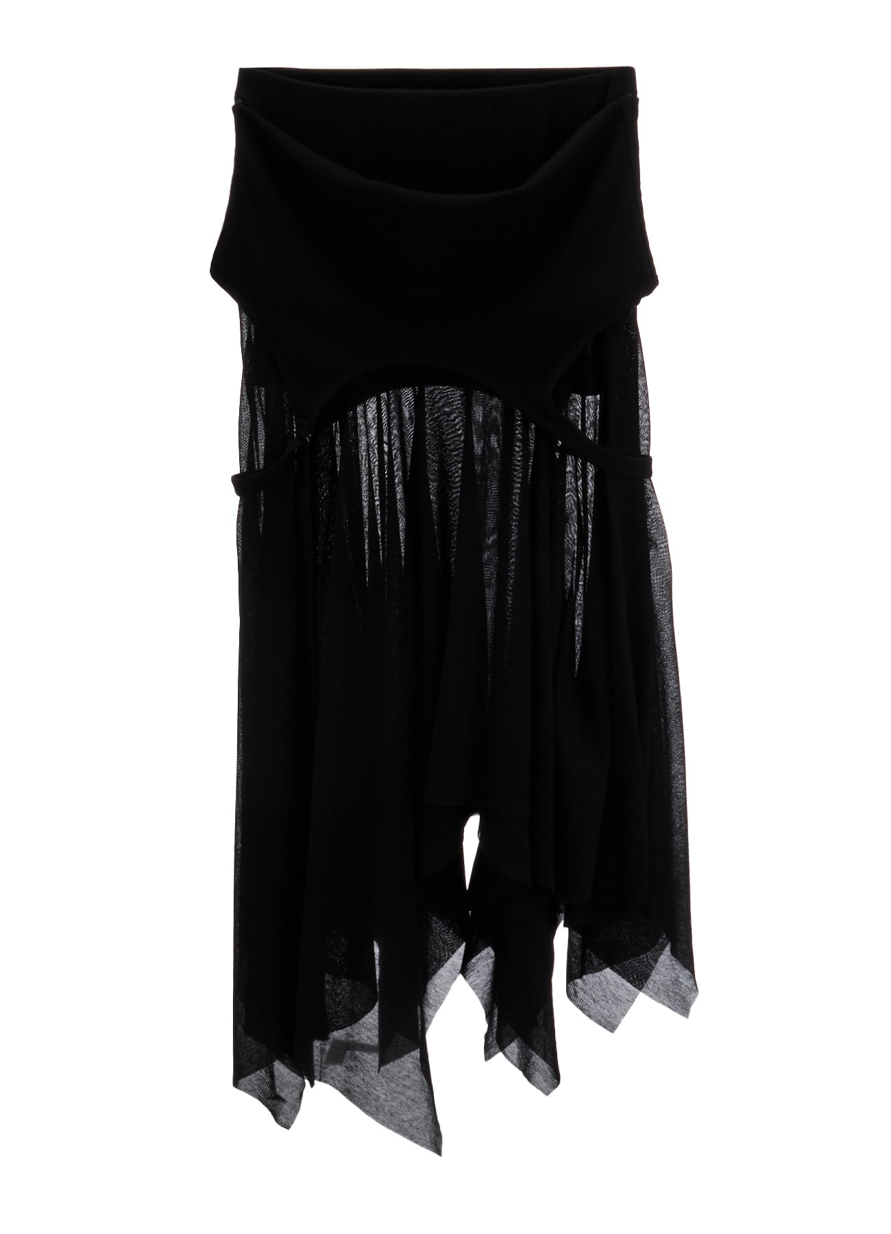 RIB KNIT+TULLE 2 WAY DRESS