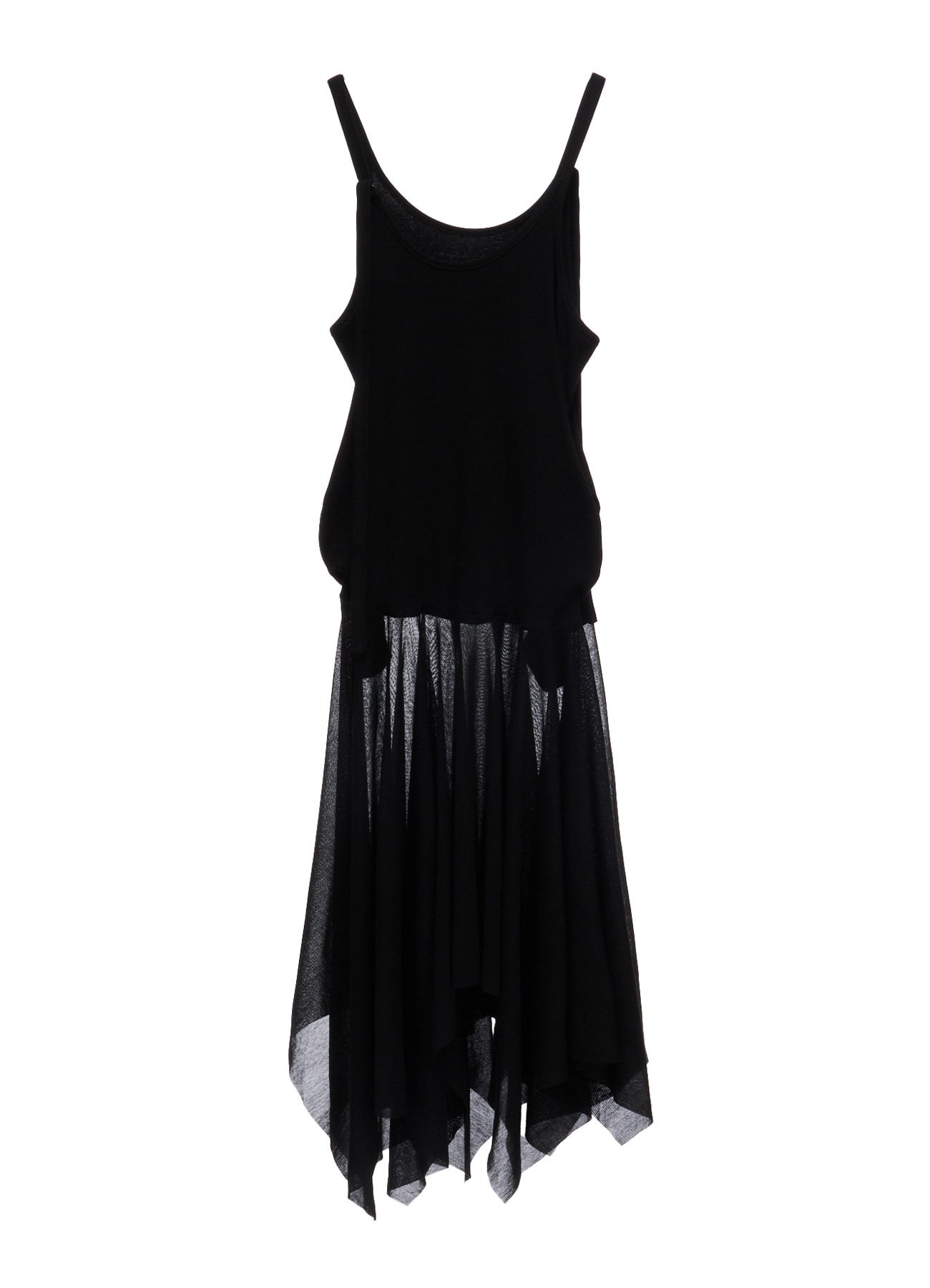 RIB KNIT+TULLE 2 WAY DRESS