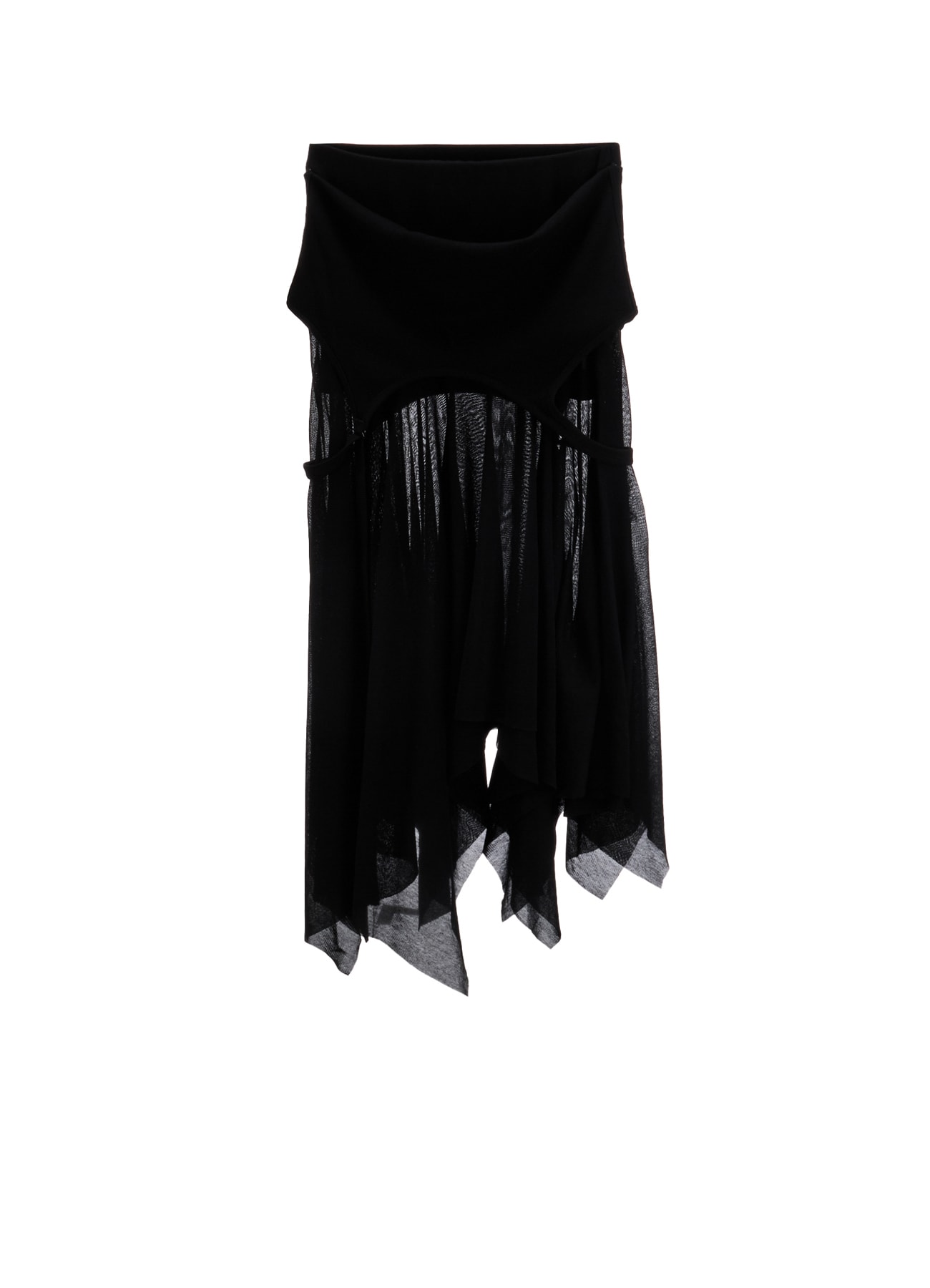 RIB KNIT+TULLE 2 WAY DRESS