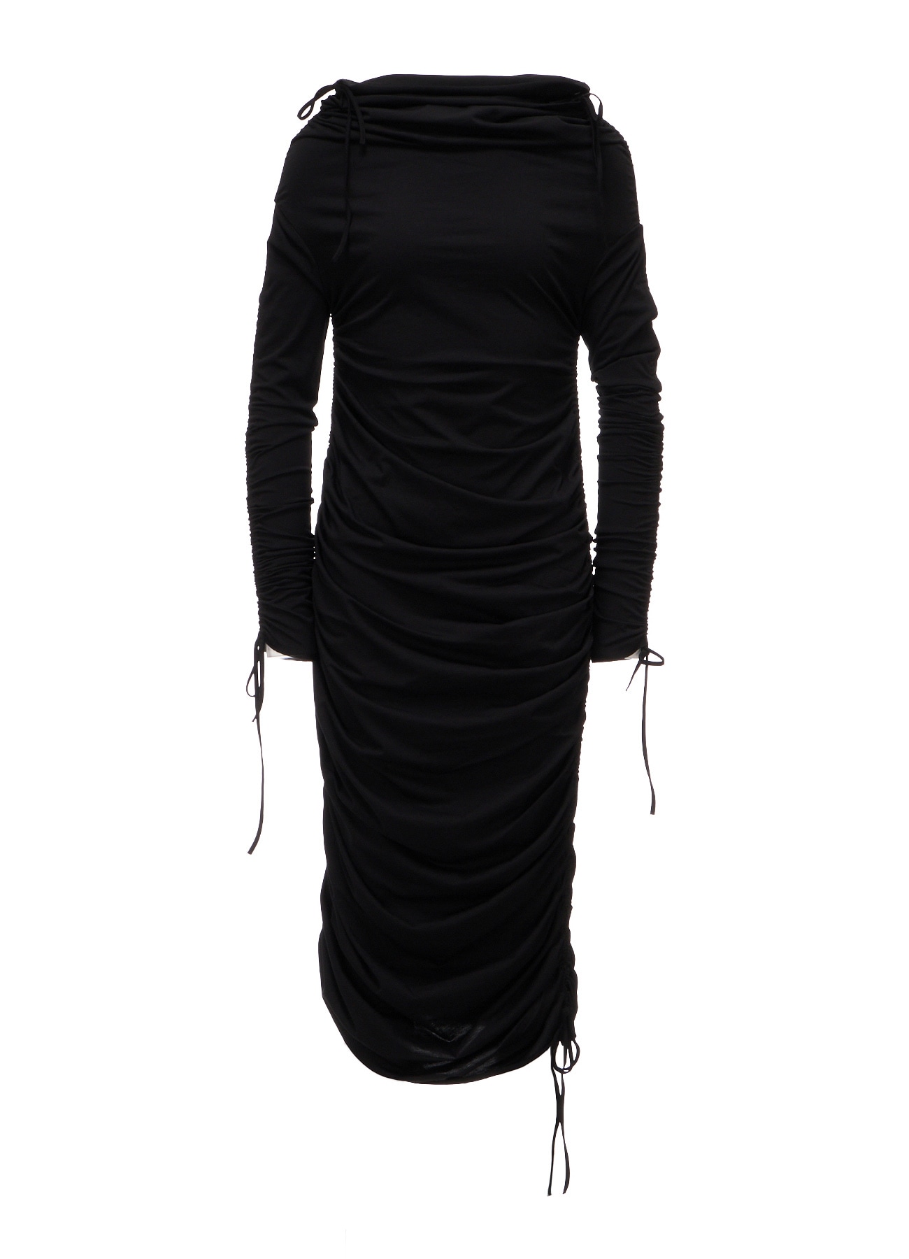 BIAS JERSEY GATHERED SLIM FIT DRESS