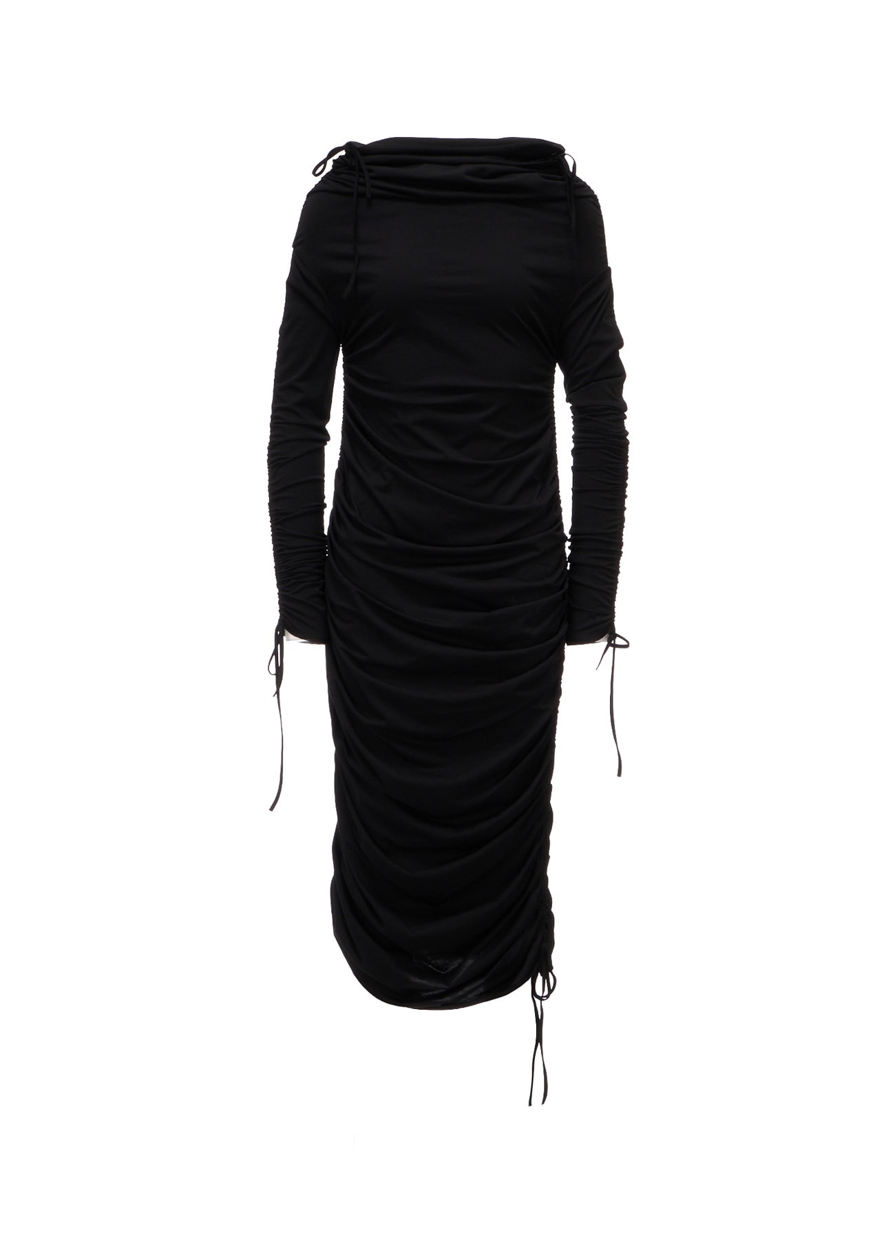 BIAS JERSEY GATHERED SLIM FIT DRESS