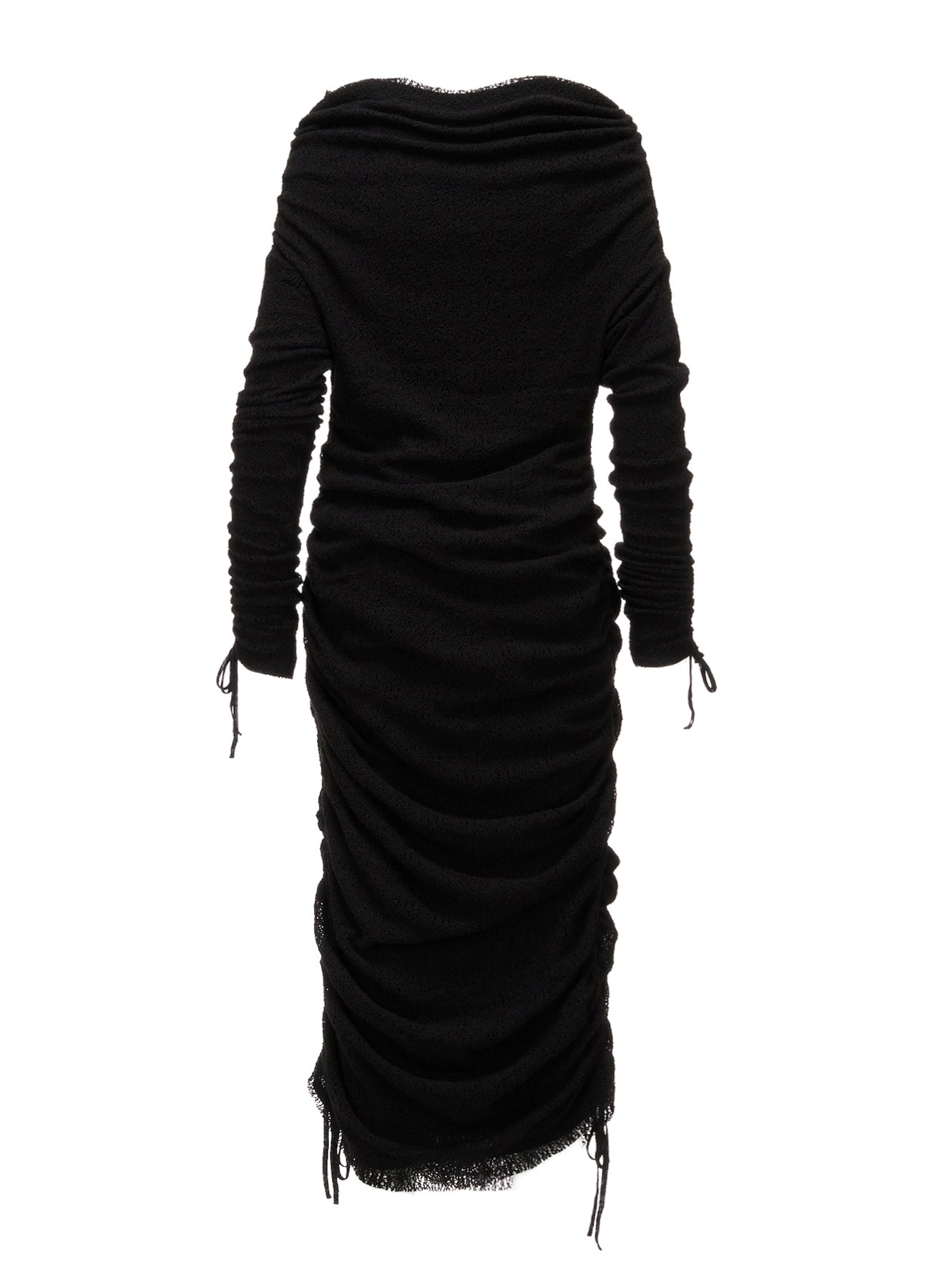 LACE+RIB KNIT GATHERED SLIM FIT DRESS(S Black): LIMI feu｜THE SHOP
