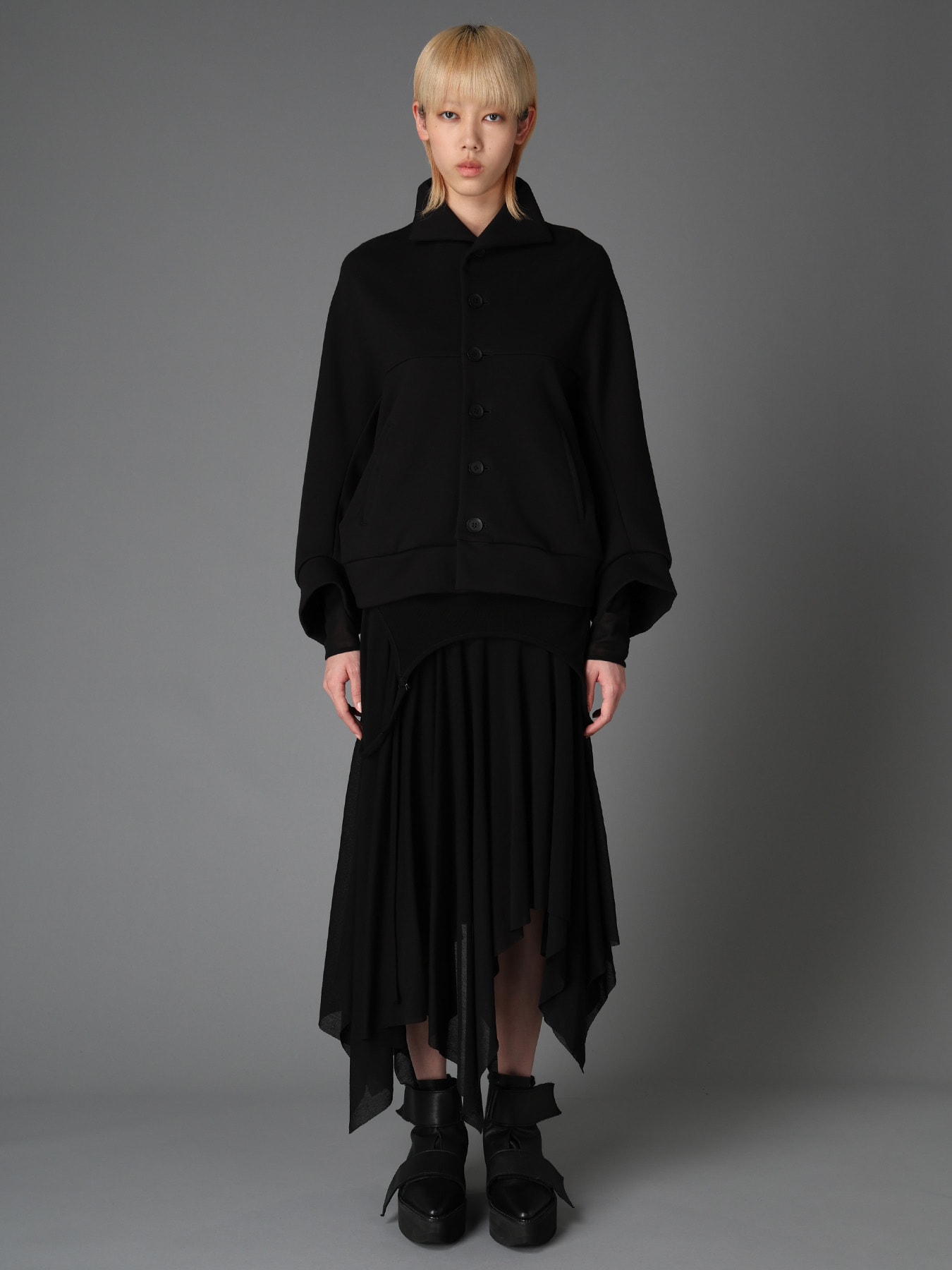 DOUBLE FACE JERSEY DOLMAN SLEEVE SINGLE COAT