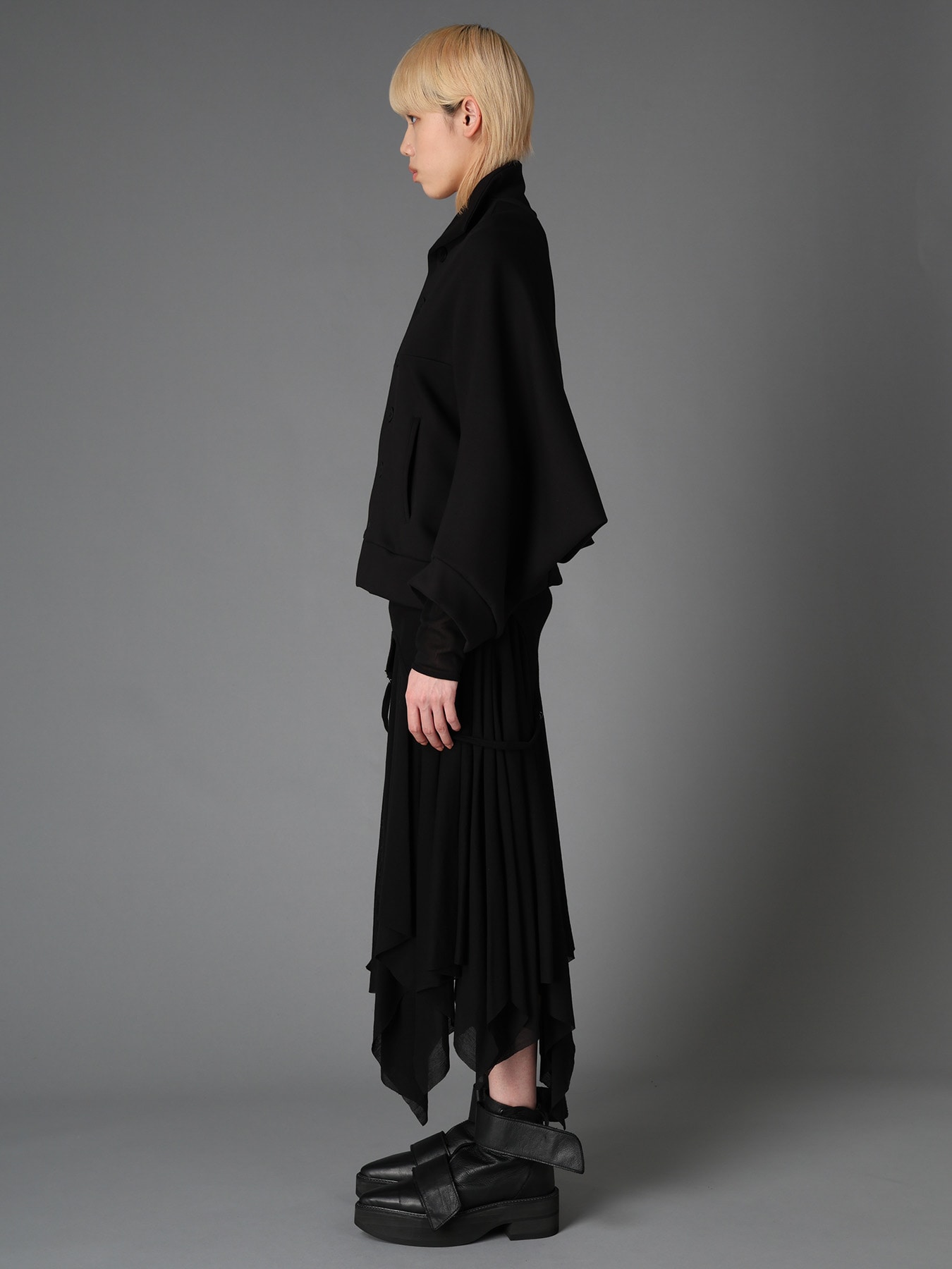 DOUBLE FACE JERSEY DOLMAN SLEEVE SINGLE COAT