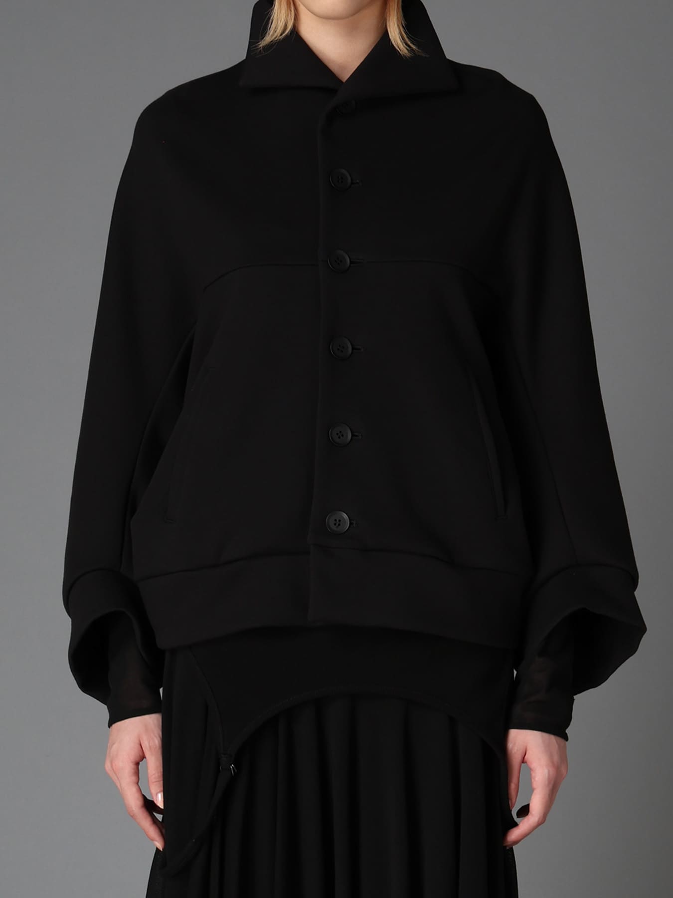 DOUBLE FACE JERSEY DOLMAN SLEEVE SINGLE COAT