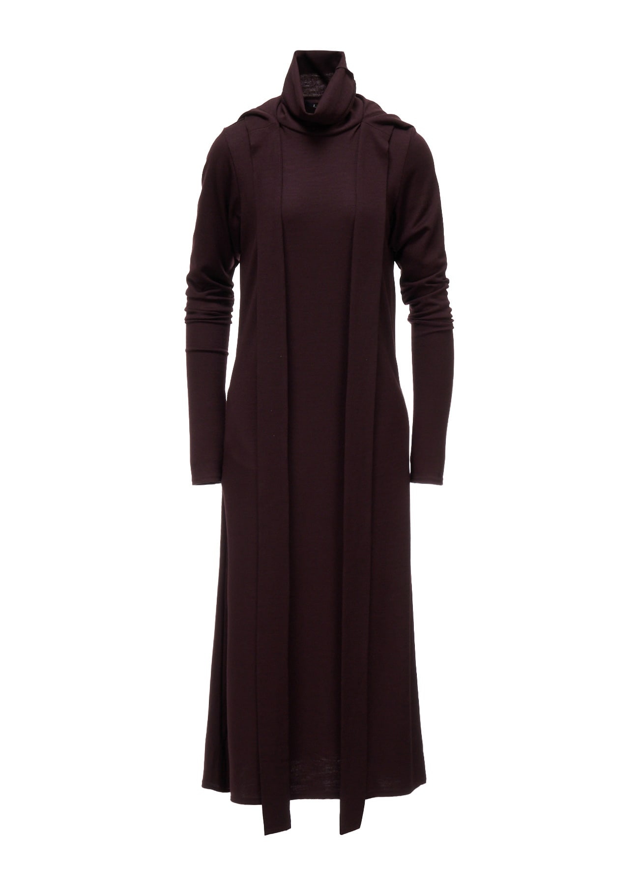 W/ SINGLE JERSEY HOODED SCARF DRESS