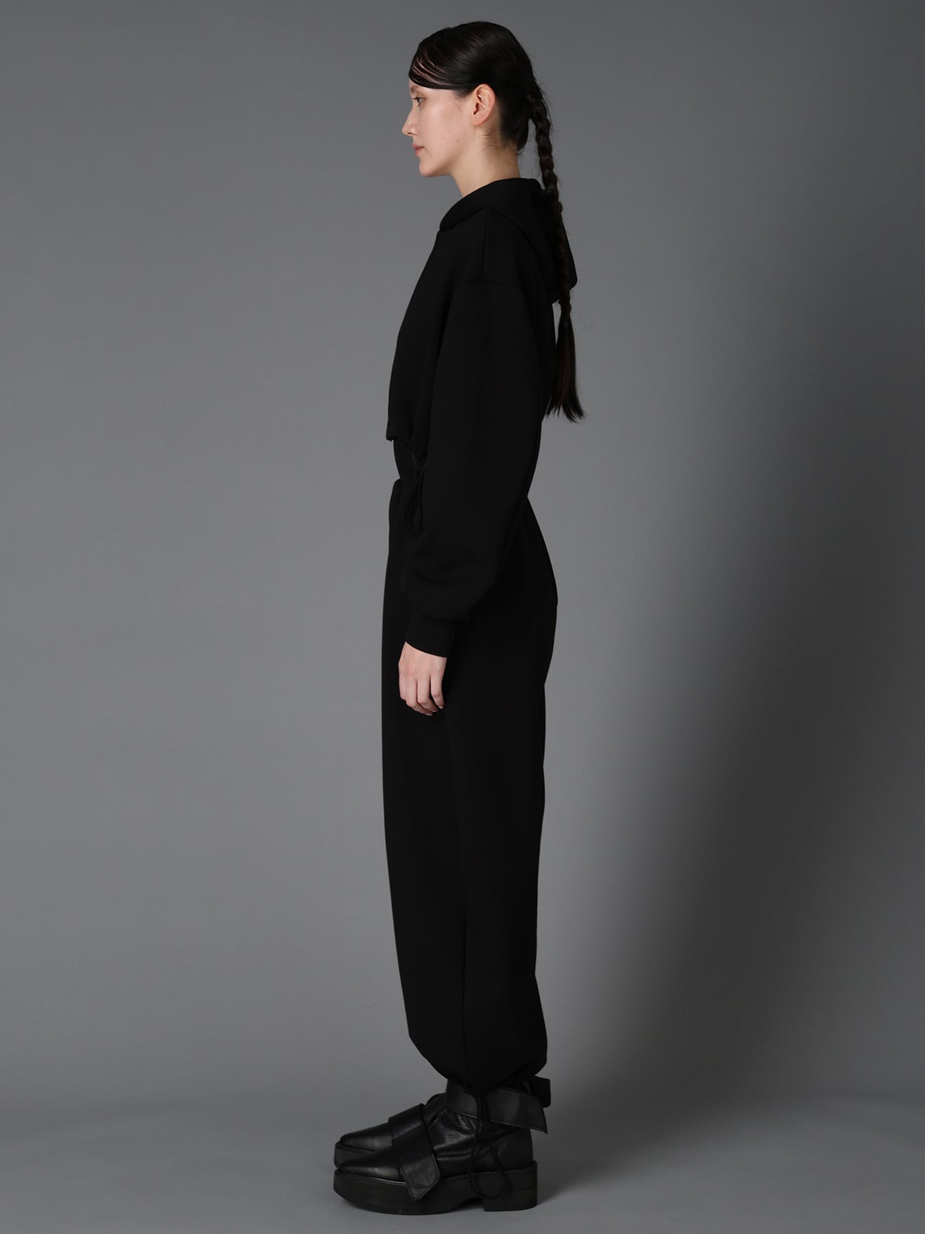 DOUBLE FACE JERSEY PARKA STYLE JUMPSUIT