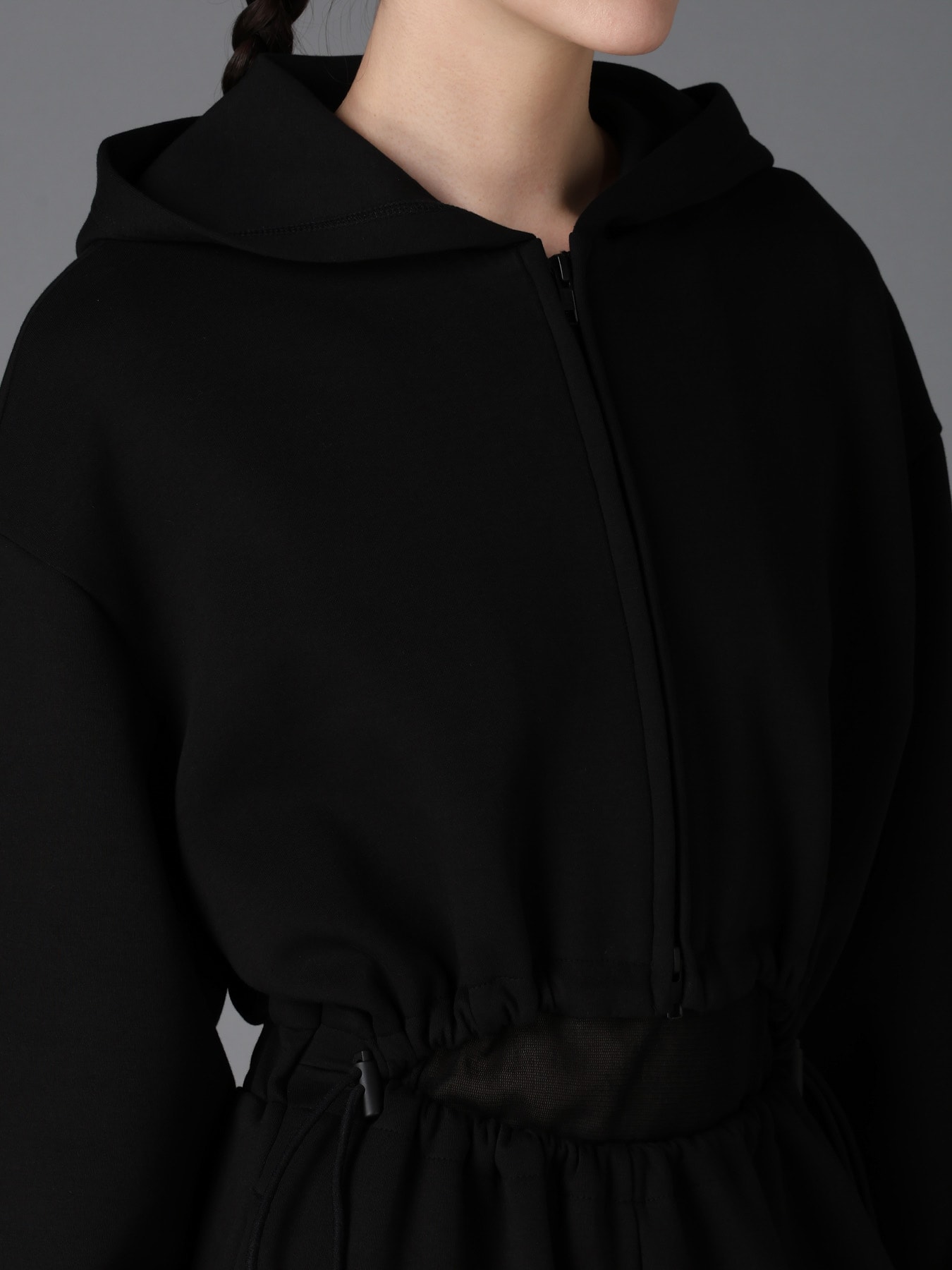 DOUBLE FACE JERSEY PARKA STYLE JUMPSUIT