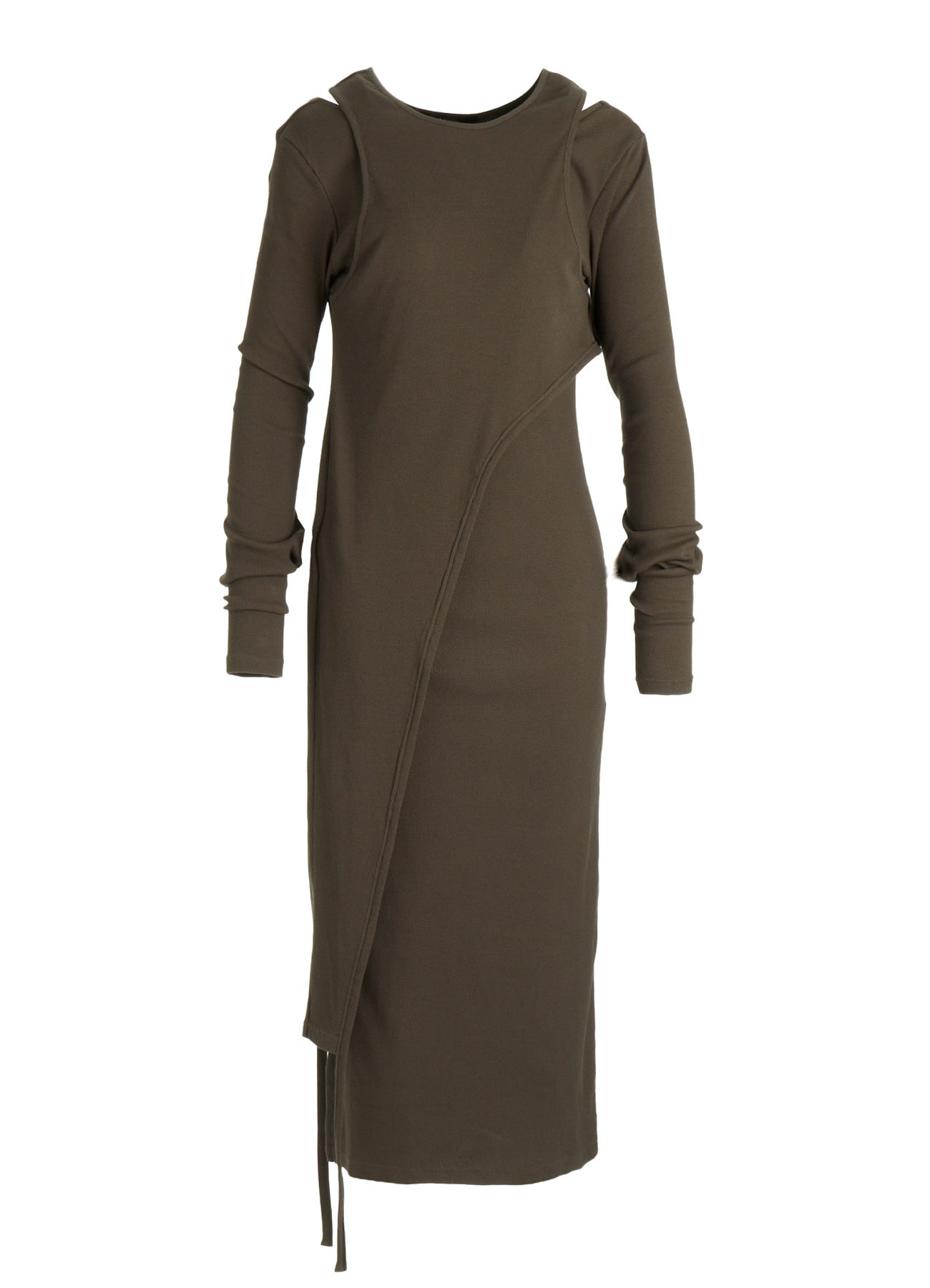 C/ RIB LAYERED DESIGN DRESS