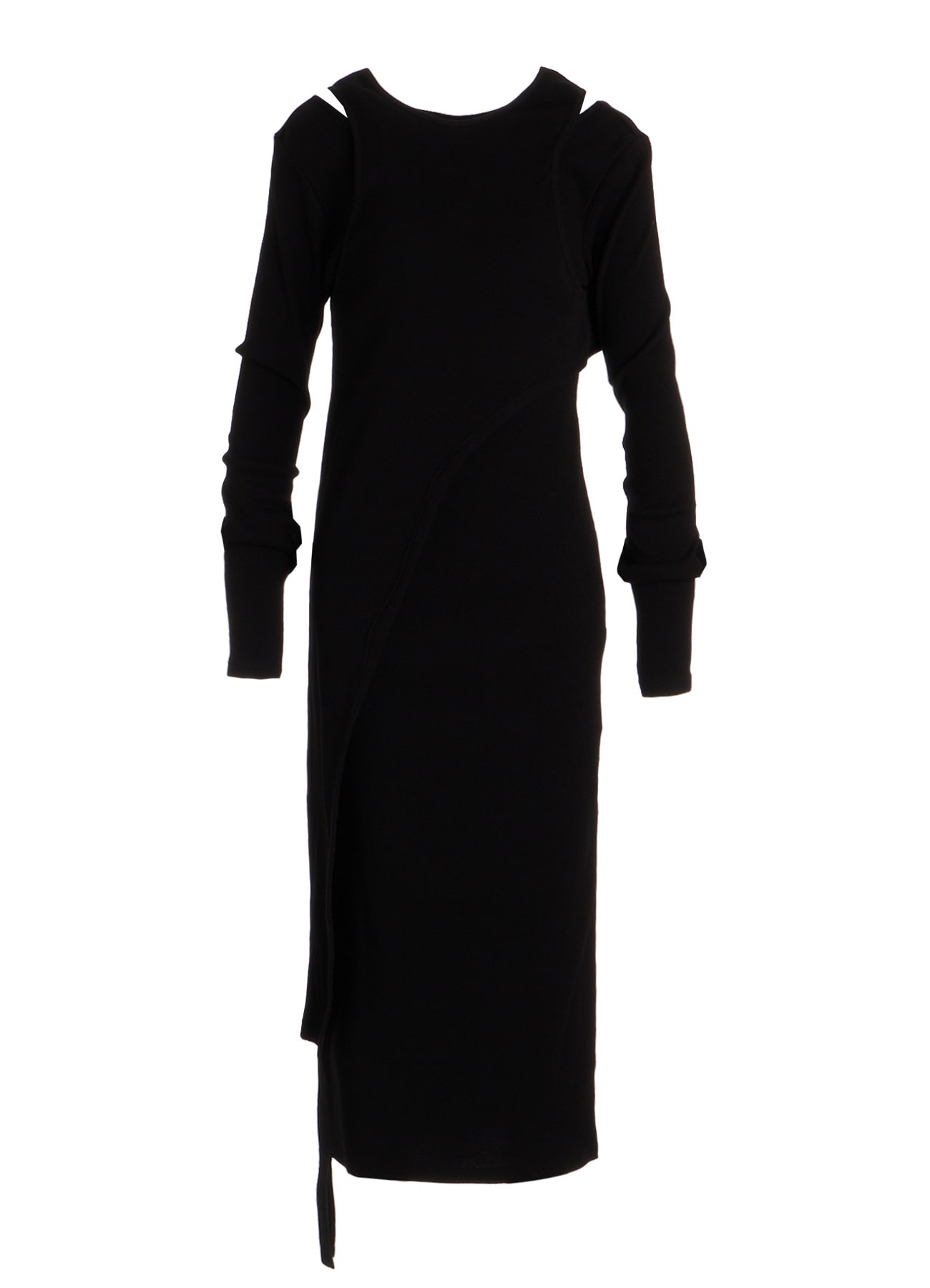 C/ RIB LAYERED DESIGN DRESS