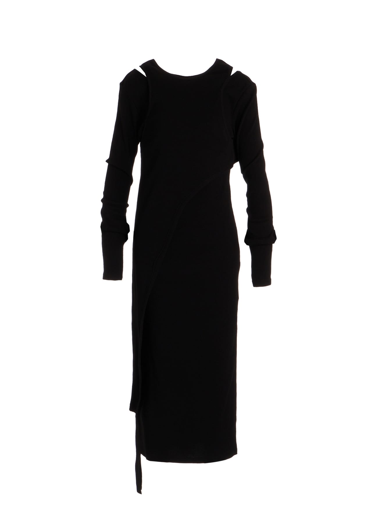 C/ RIB LAYERED DESIGN DRESS