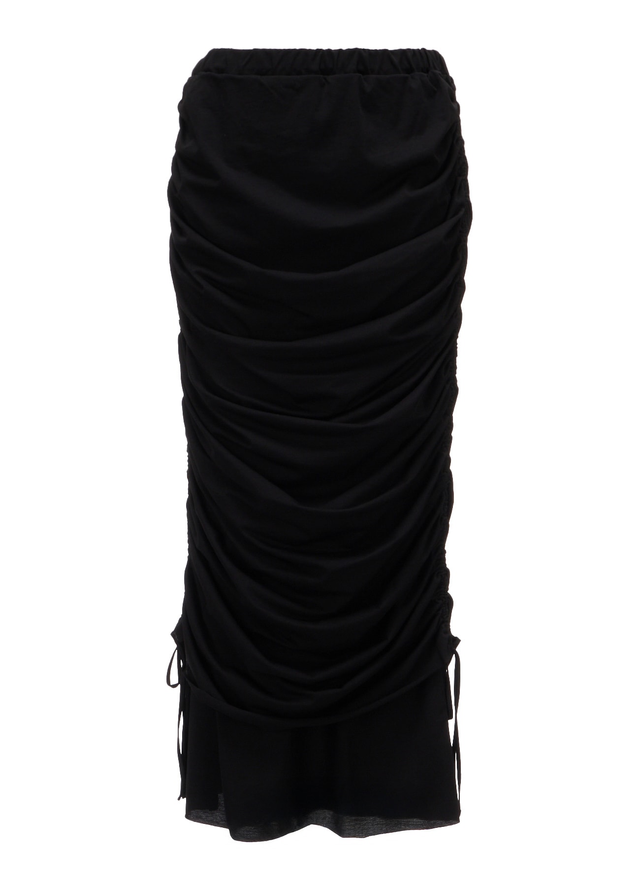 BIAS JERSEY GATHERED LAYERED SKIRT