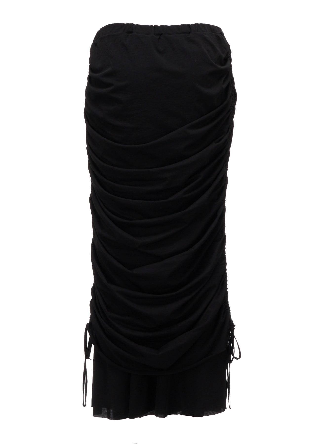 BIAS JERSEY GATHERED LAYERED SKIRT