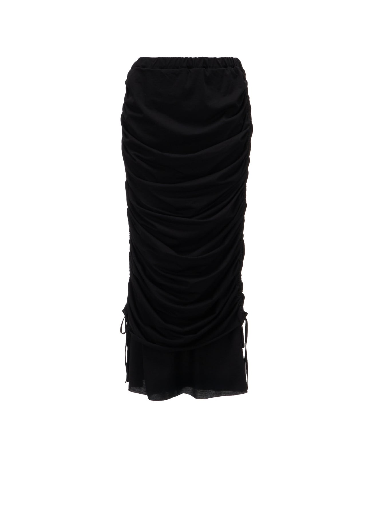 BIAS JERSEY GATHERED LAYERED SKIRT