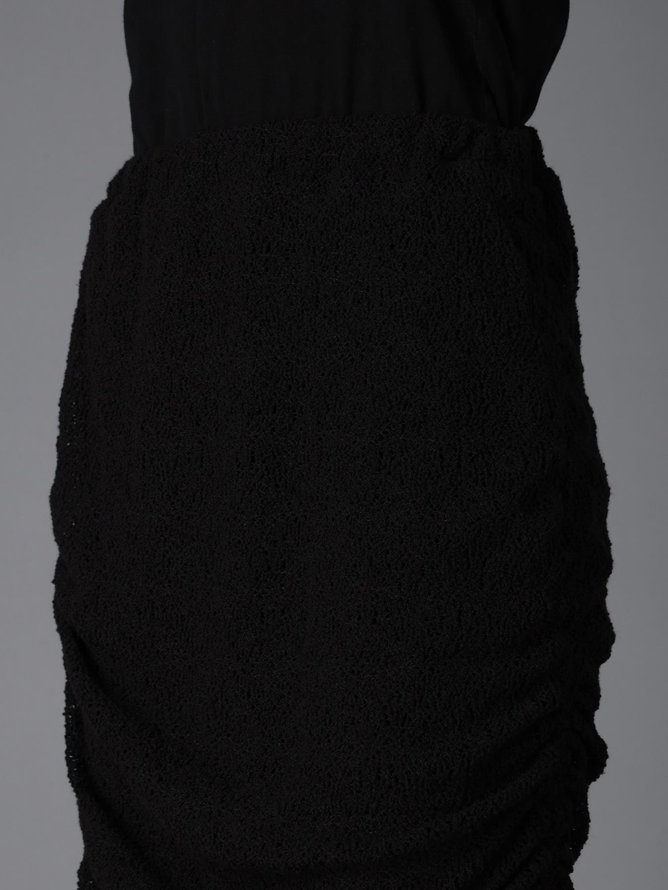 LACE+RIB KNIT GATHERED LAYERED SKIRT