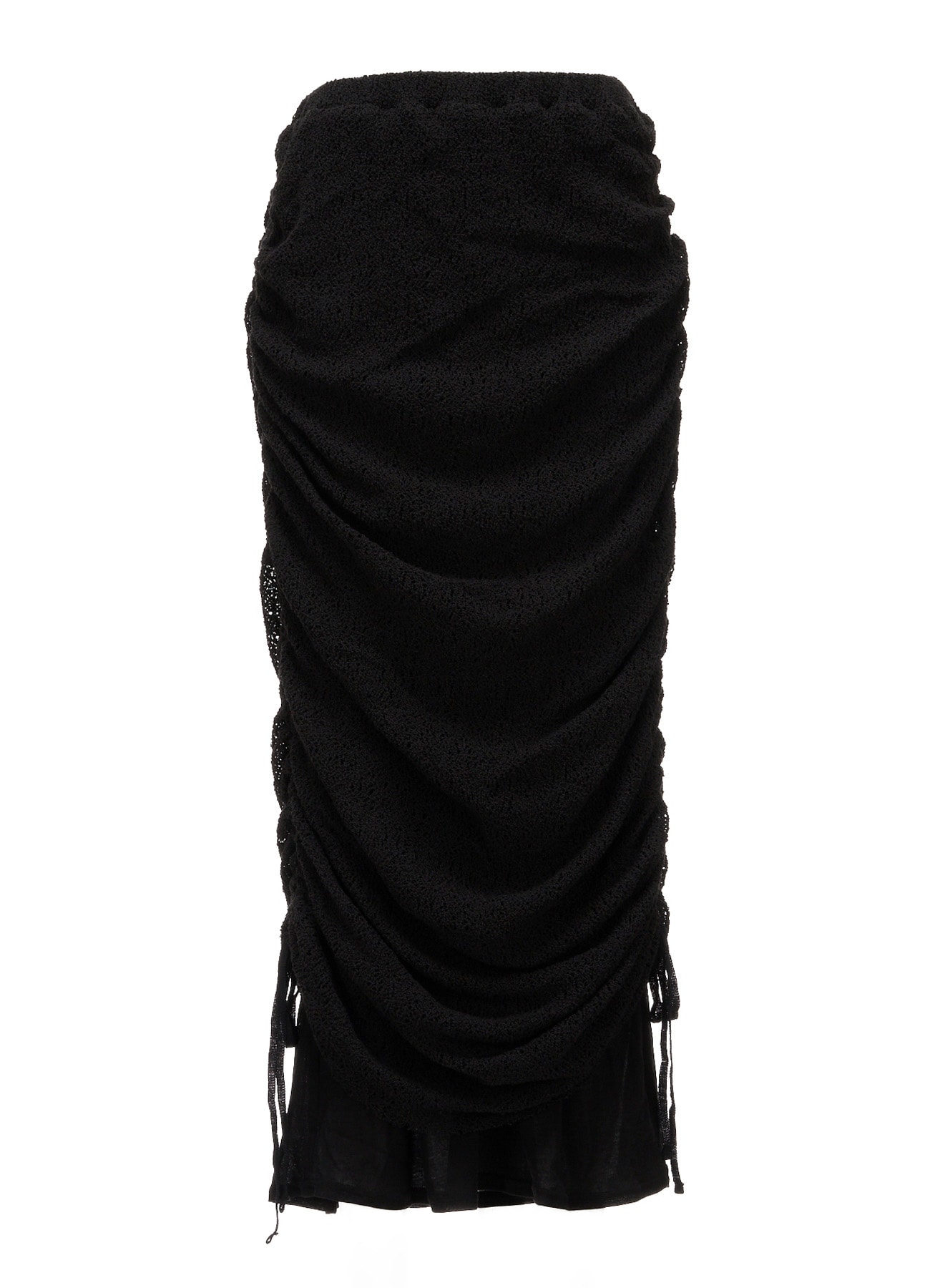 LACE+RIB KNIT GATHERED LAYERED SKIRT