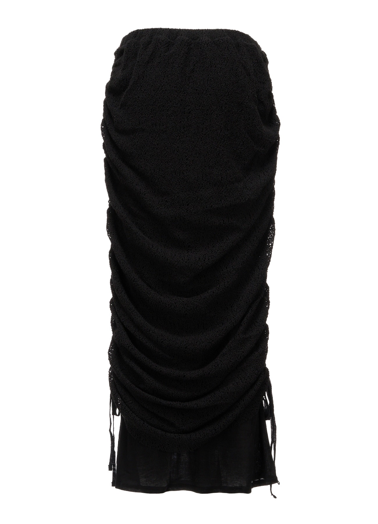 LACE+RIB KNIT GATHERED LAYERED SKIRT