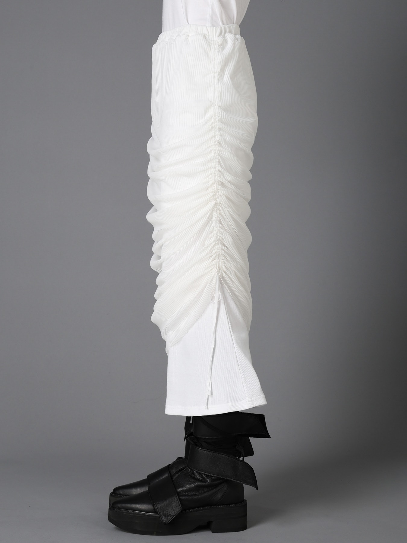 STRIPE TULLE  GATHERED LAYERED SKIRT