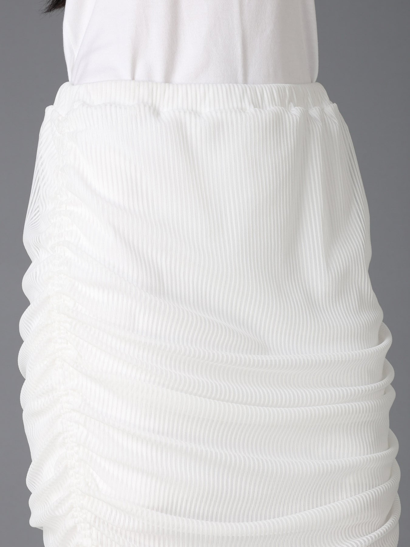 STRIPE TULLE  GATHERED LAYERED SKIRT