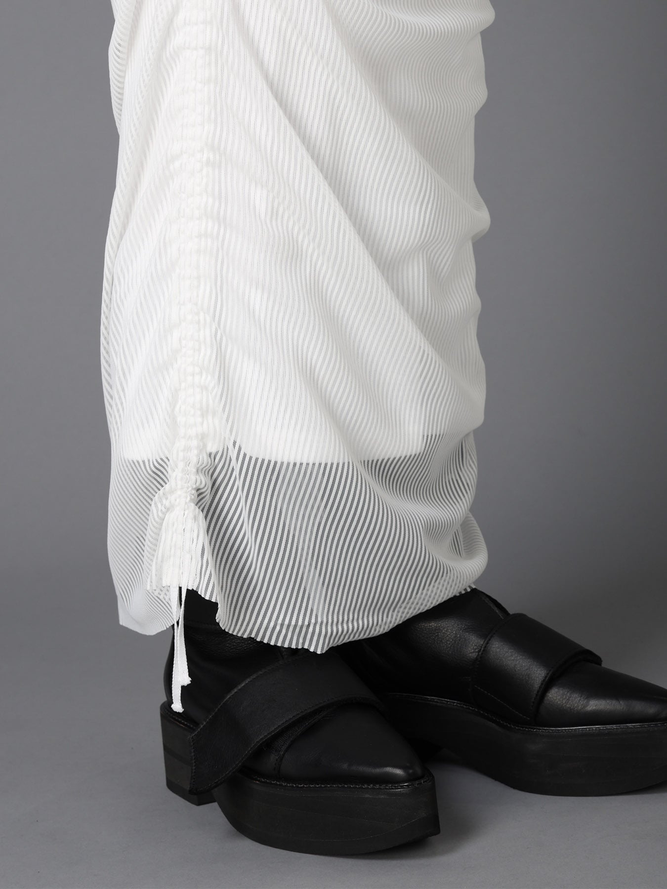 STRIPE TULLE  GATHERED LAYERED SKIRT