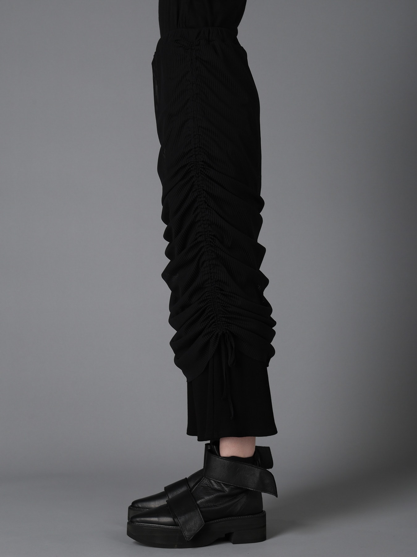 STRIPE TULLE  GATHERED LAYERED SKIRT
